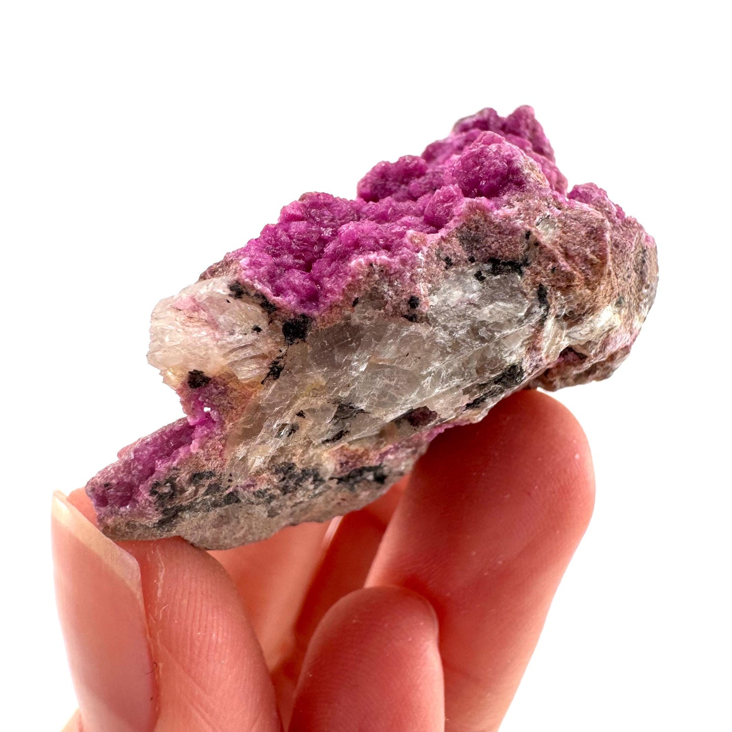 Cobaltoan Calcite | natural pink crystal cluster, mineral specimen