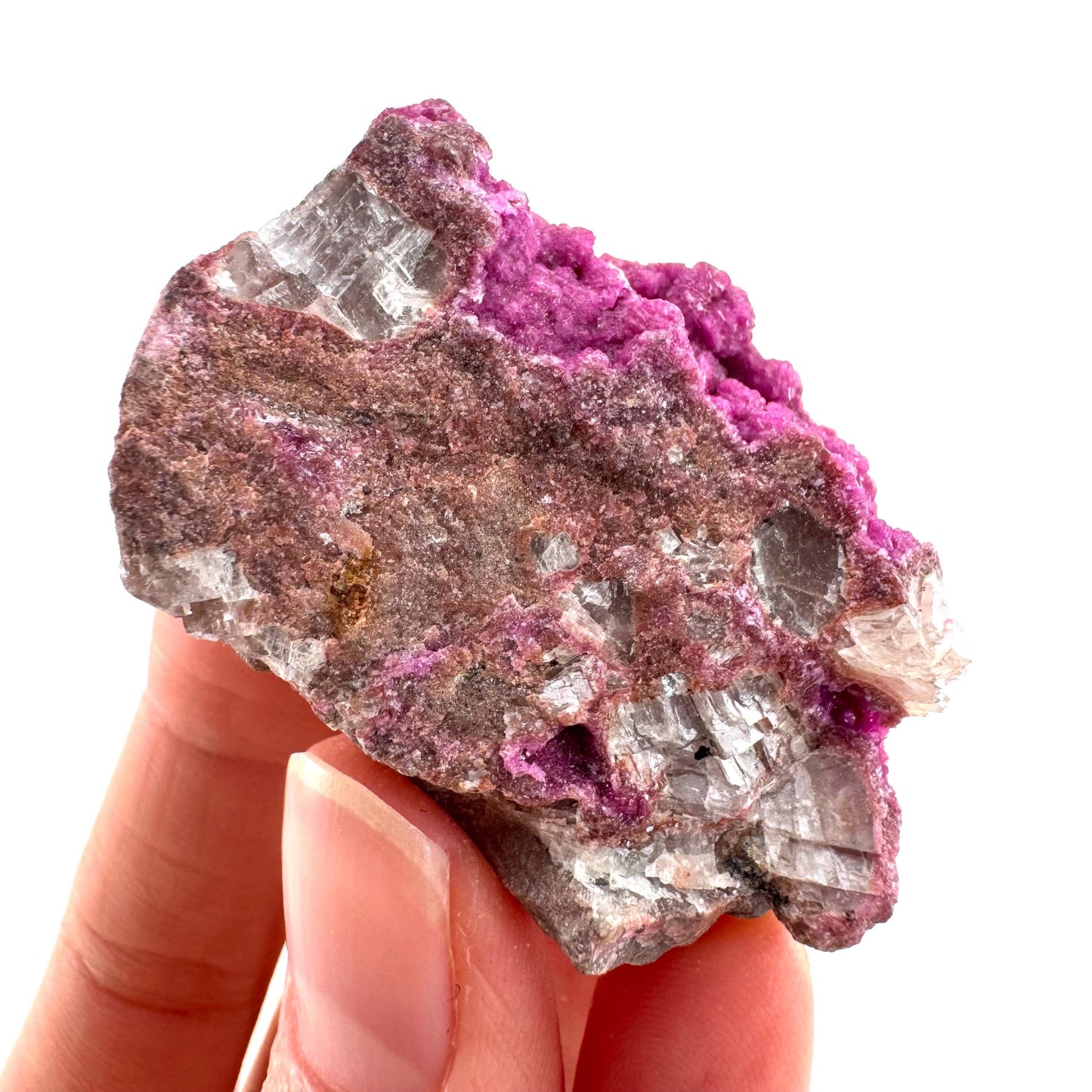 Cobaltoan Calcite | natural pink crystal cluster, mineral specimen