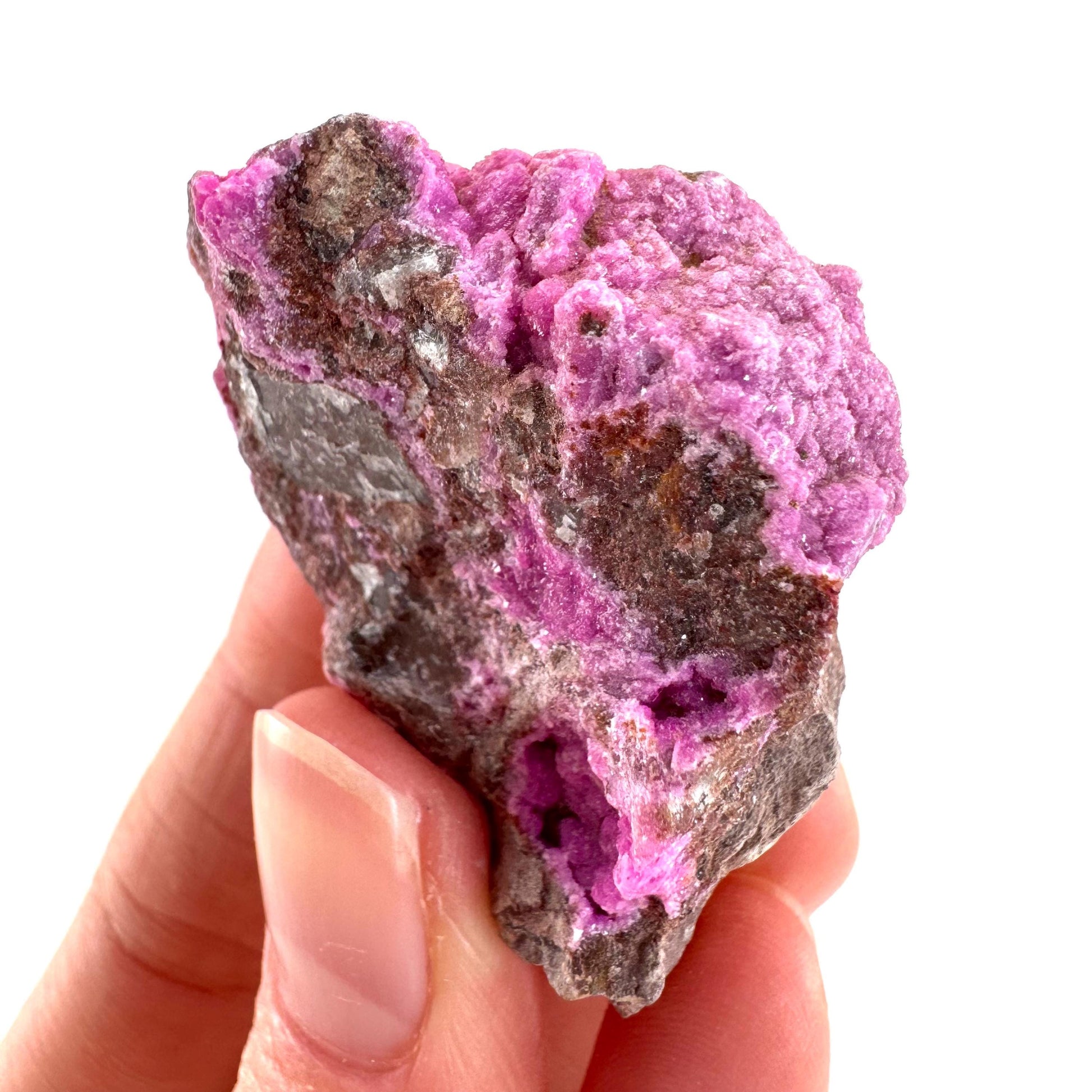 Cobaltoan Calcite | natural pink crystal cluster, mineral specimen