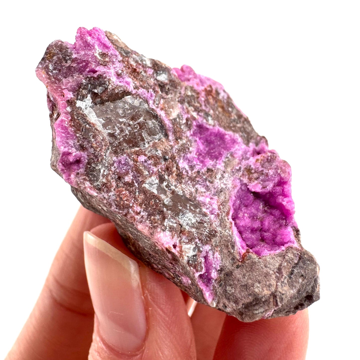 Cobaltoan Calcite | natural pink crystal cluster, mineral specimen