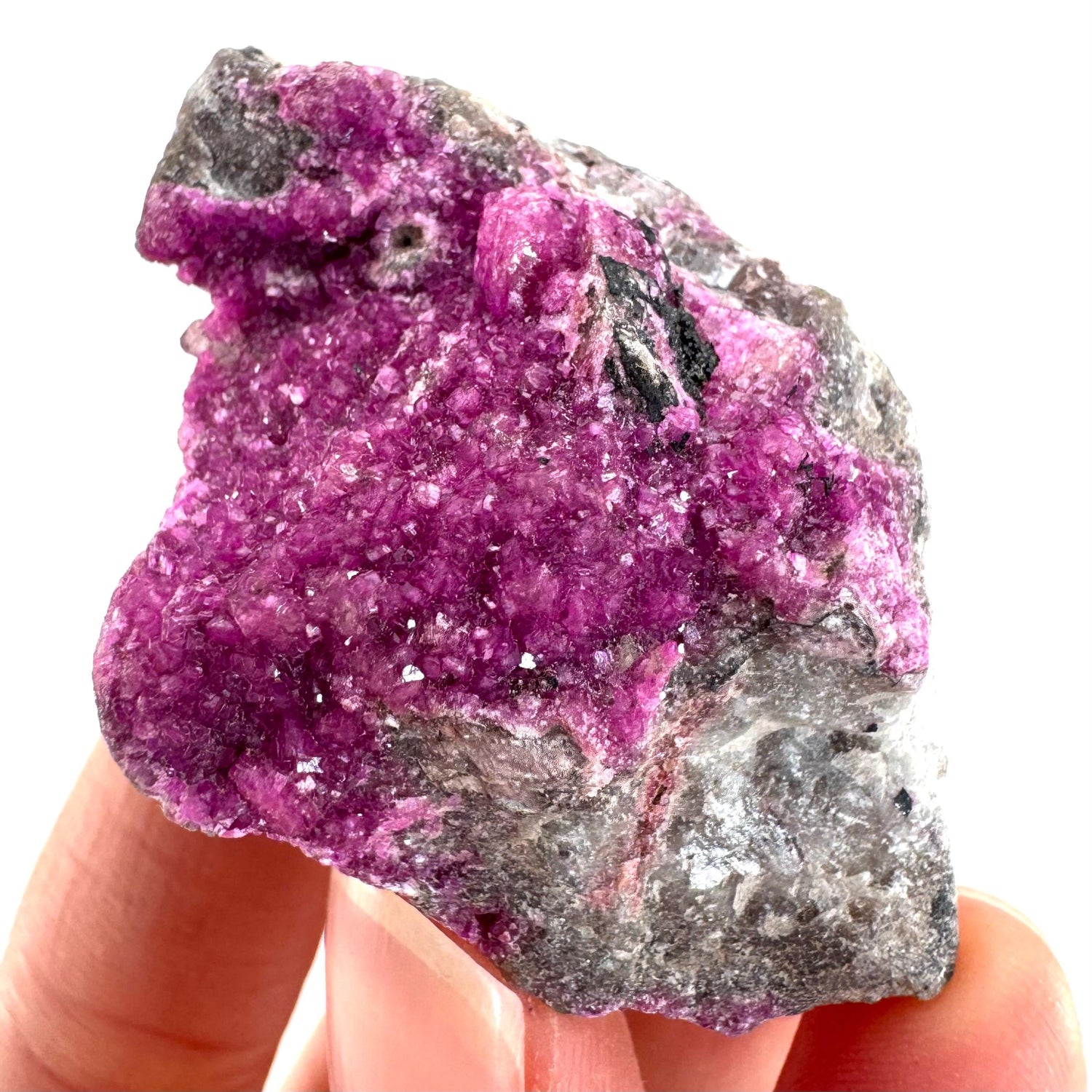 Cobaltoan Calcite | natural pink crystal cluster, mineral specimen