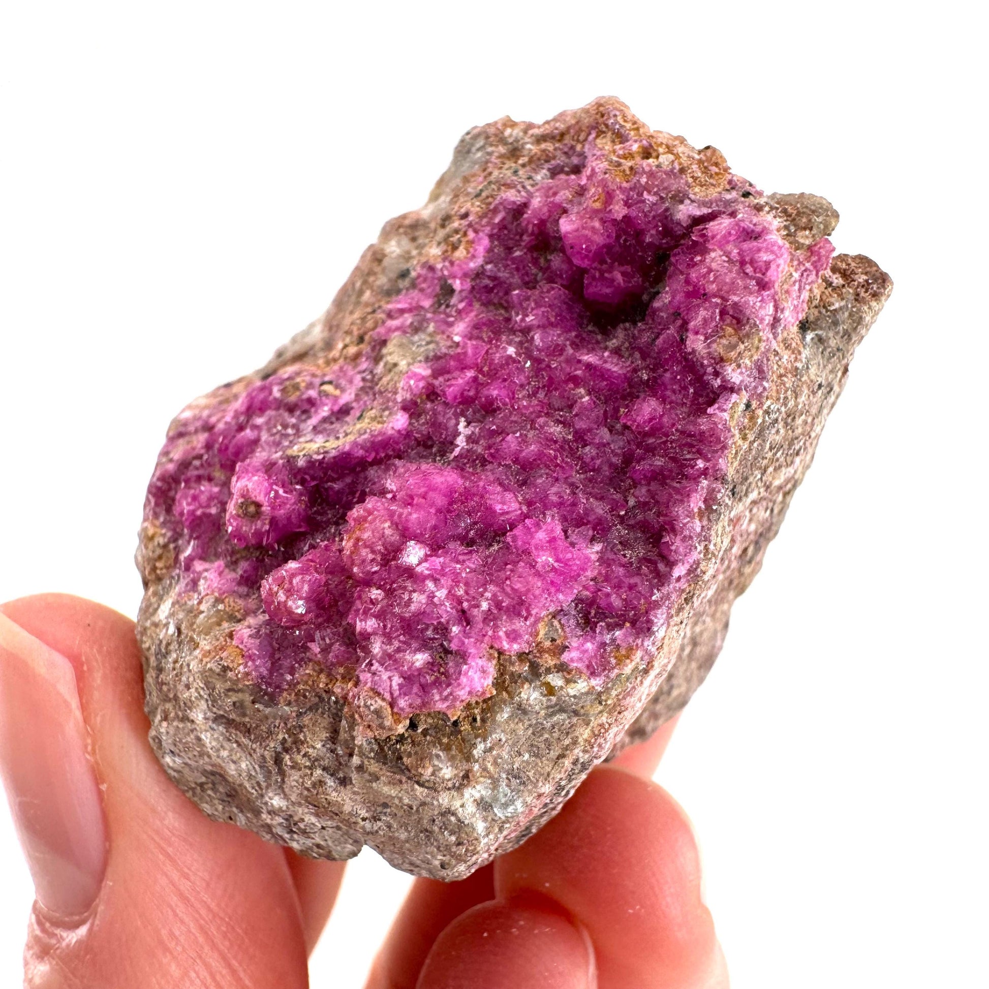 Cobaltoan Calcite | natural pink crystal cluster, mineral specimen