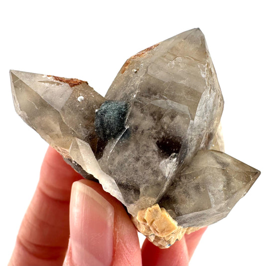 Gitter Quartz with Feldspar & Foitite | lattice crystal, mineral specimen from Namibia