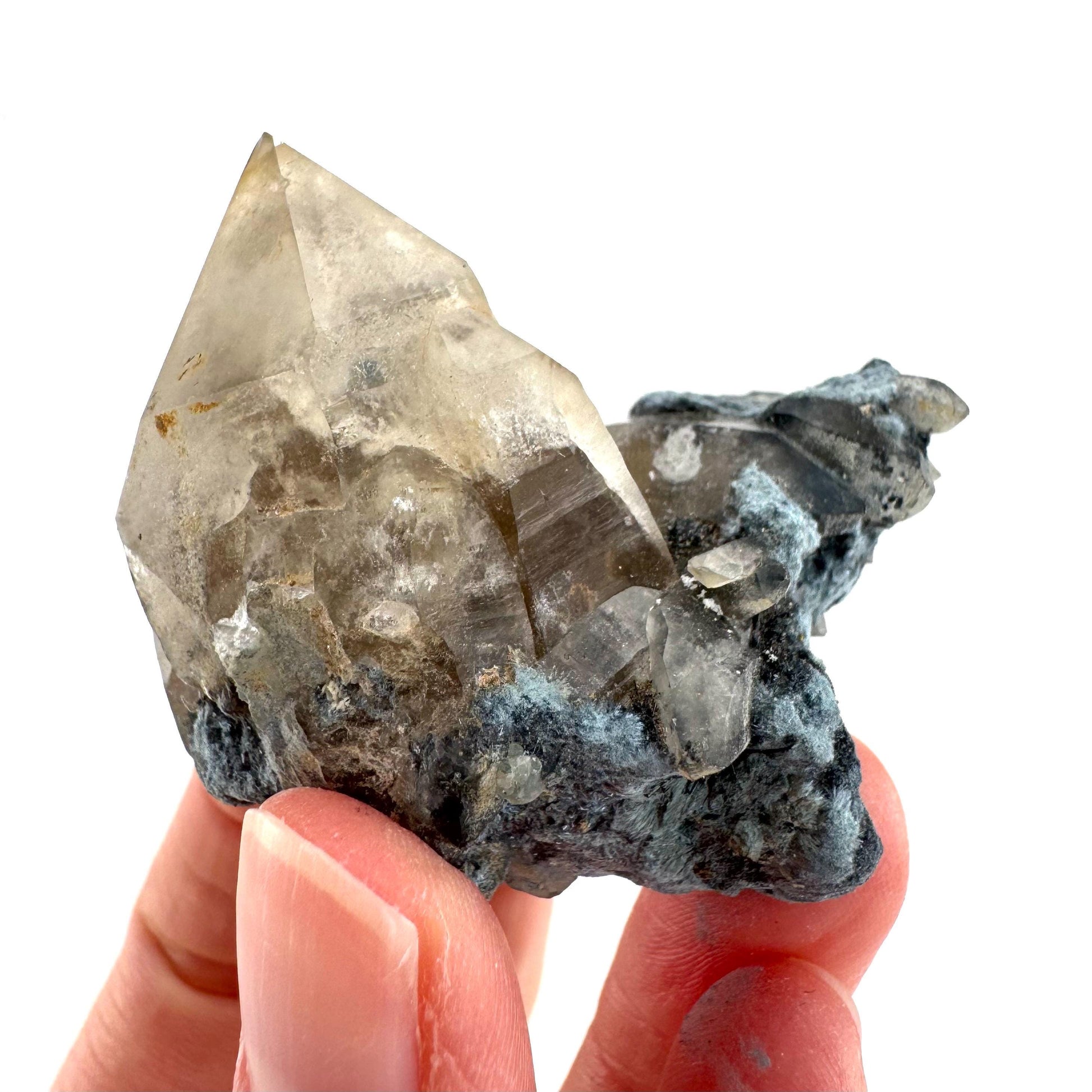 Gitter Quartz with Feldspar & Foitite | lattice crystal, mineral specimen from Namibia