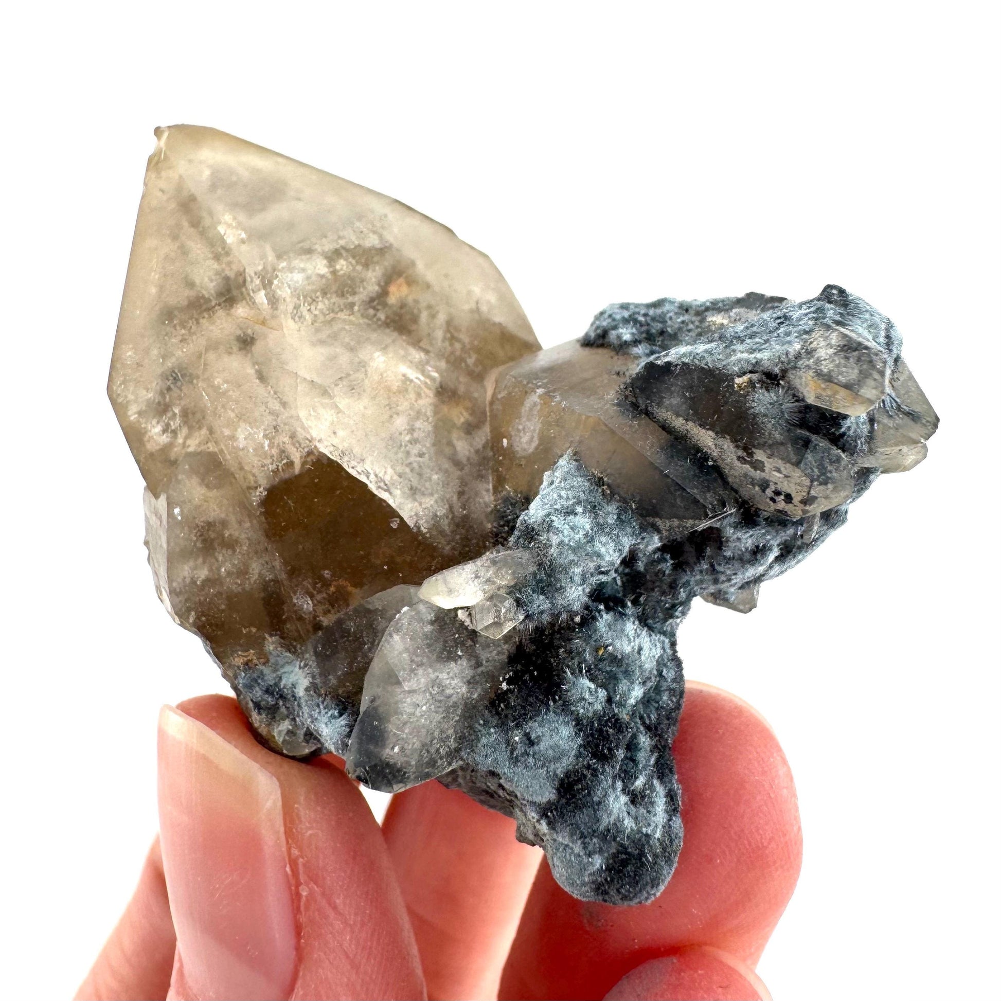 Gitter Quartz with Feldspar & Foitite | lattice crystal, mineral specimen from Namibia