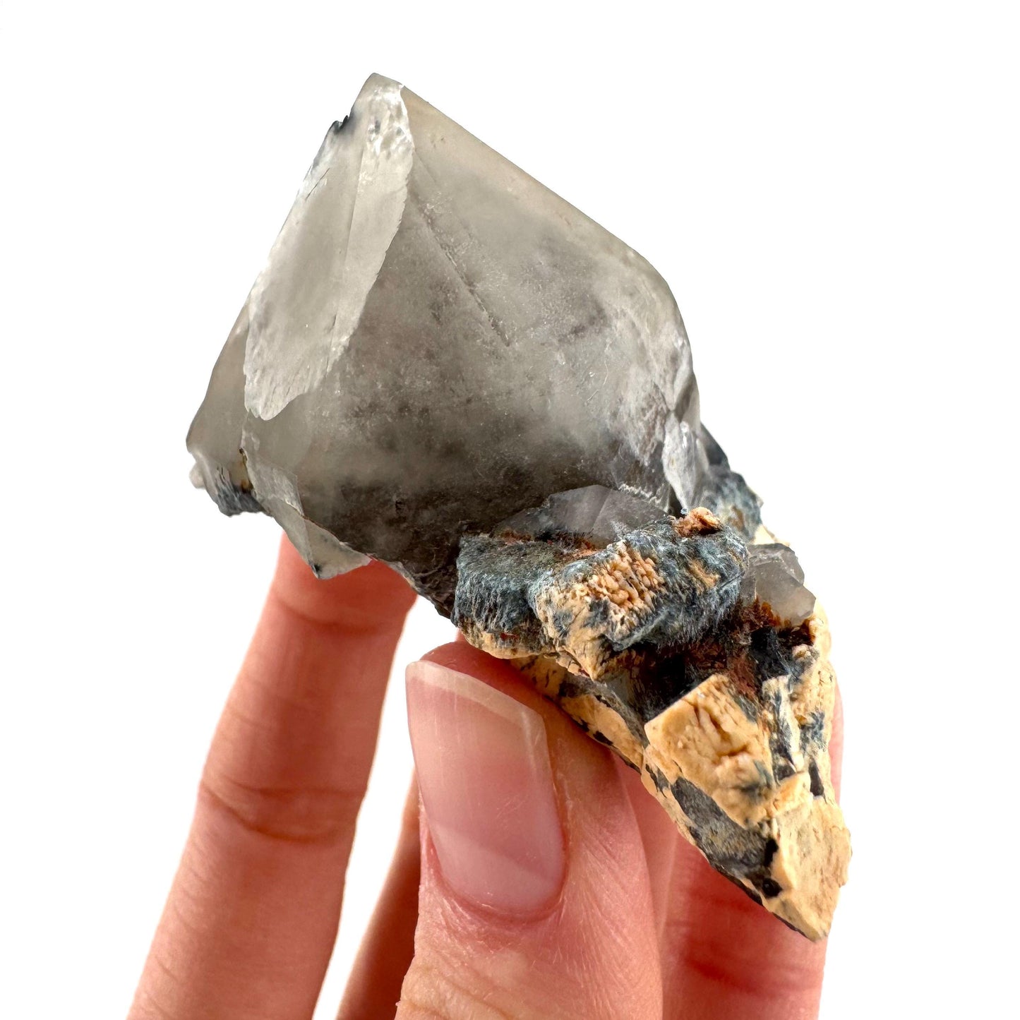 Gitter Quartz with Feldspar & Foitite | lattice crystal, mineral specimen from Namibia