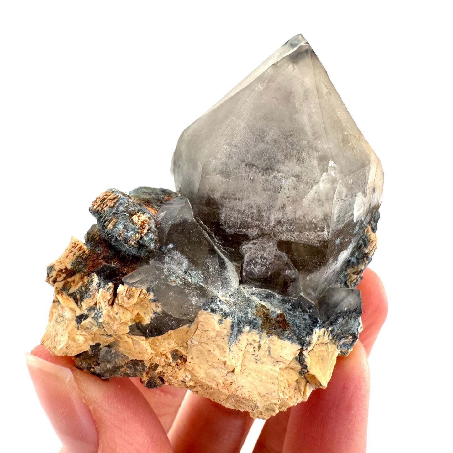 Gitter Quartz with Feldspar & Foitite | lattice crystal, mineral specimen from Namibia