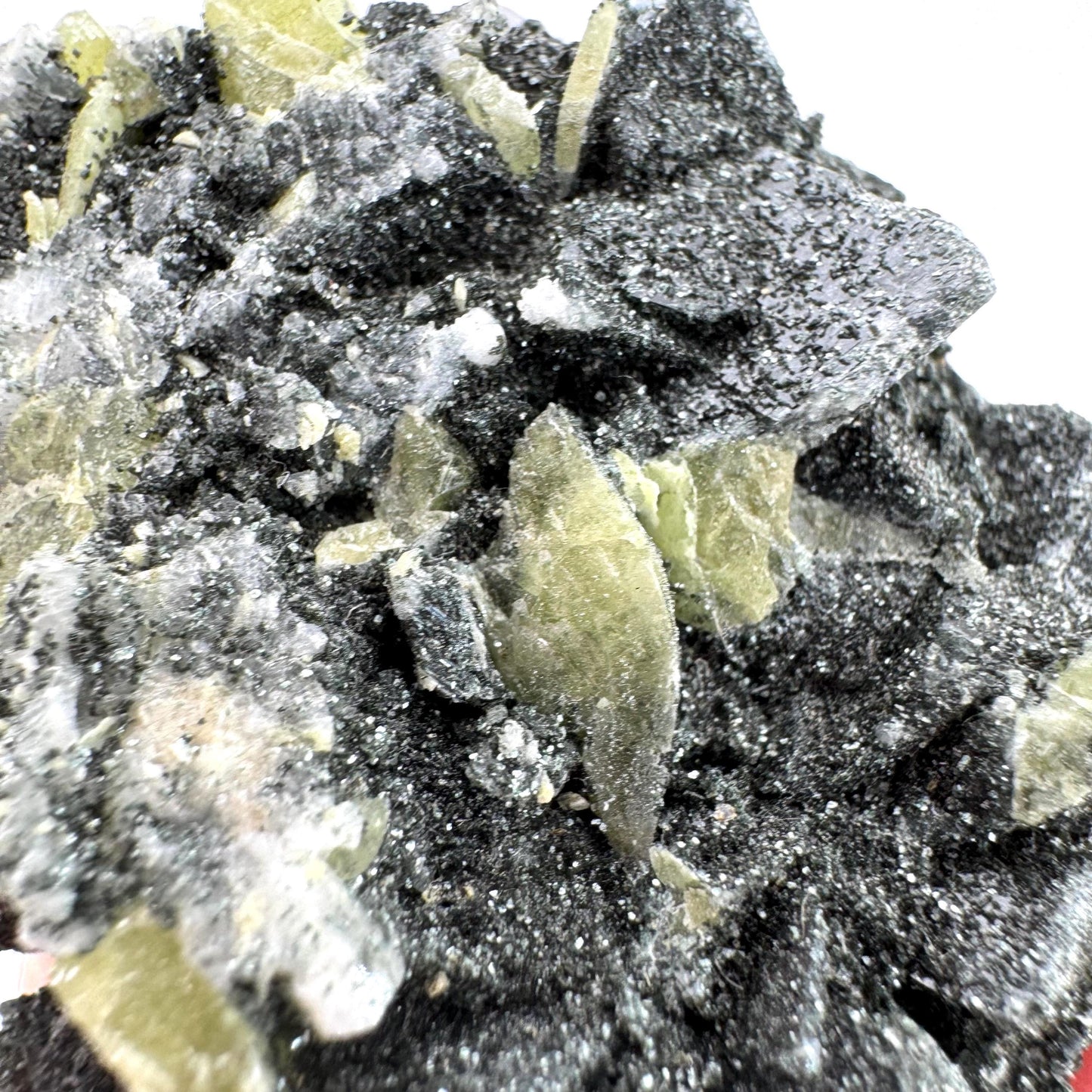 Titanite with Chlorite & Feldspar | green sphene crystal, mineral specimen from Pakistan