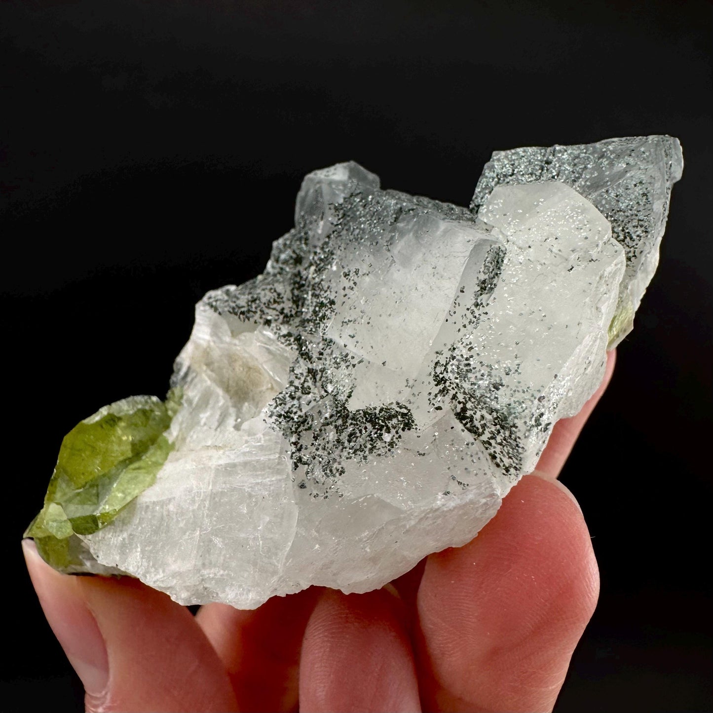 Titanite with Chlorite & Feldspar | green sphene crystal, mineral specimen from Pakistan