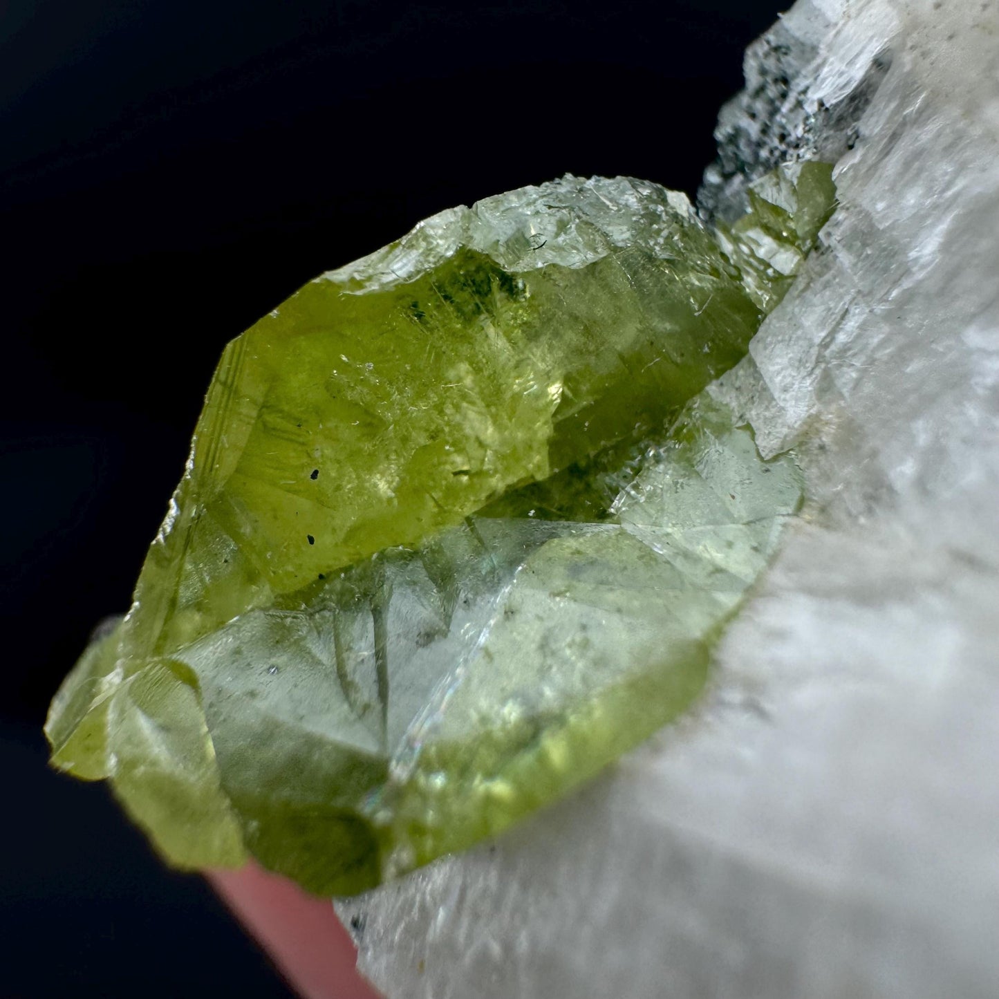 Titanite with Chlorite & Feldspar | green sphene crystal, mineral specimen from Pakistan