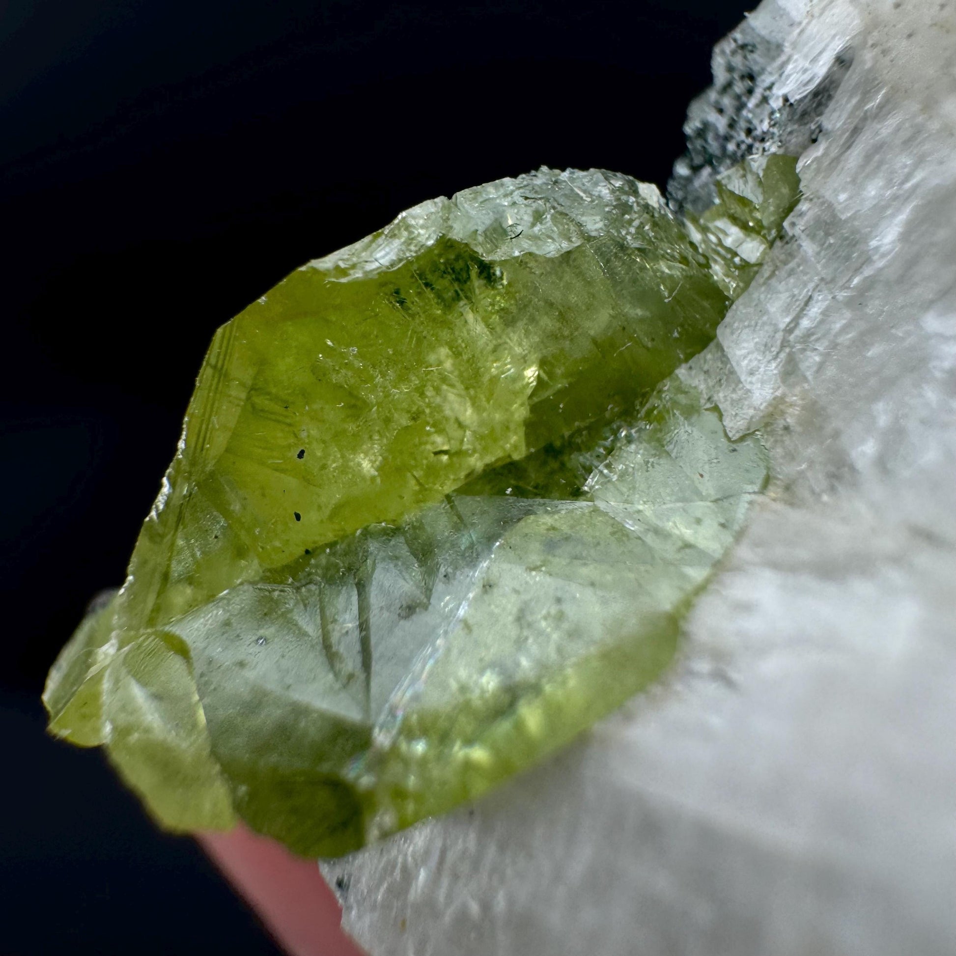 Titanite with Chlorite & Feldspar | green sphene crystal, mineral specimen from Pakistan