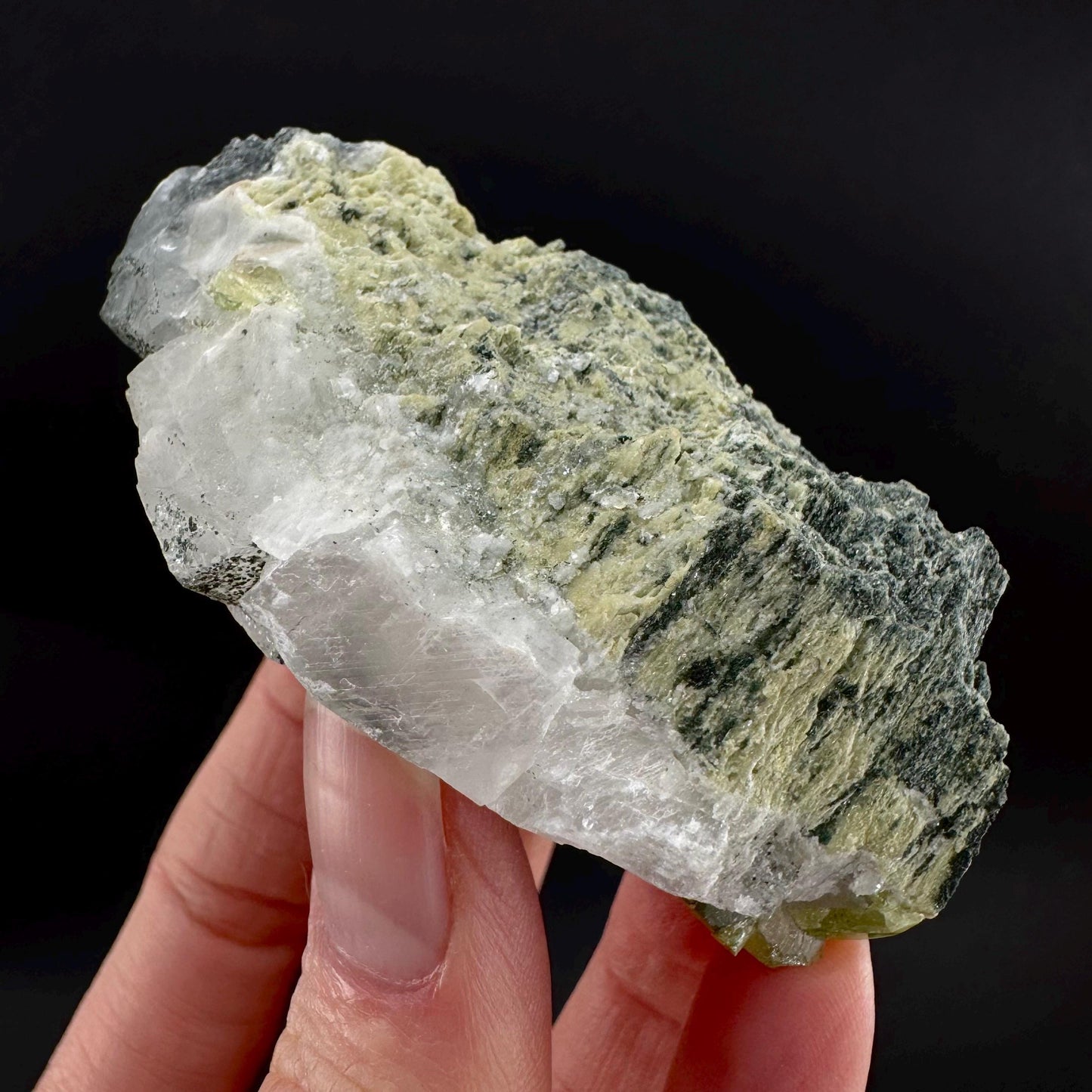 Titanite with Chlorite & Feldspar | green sphene crystal, mineral specimen from Pakistan