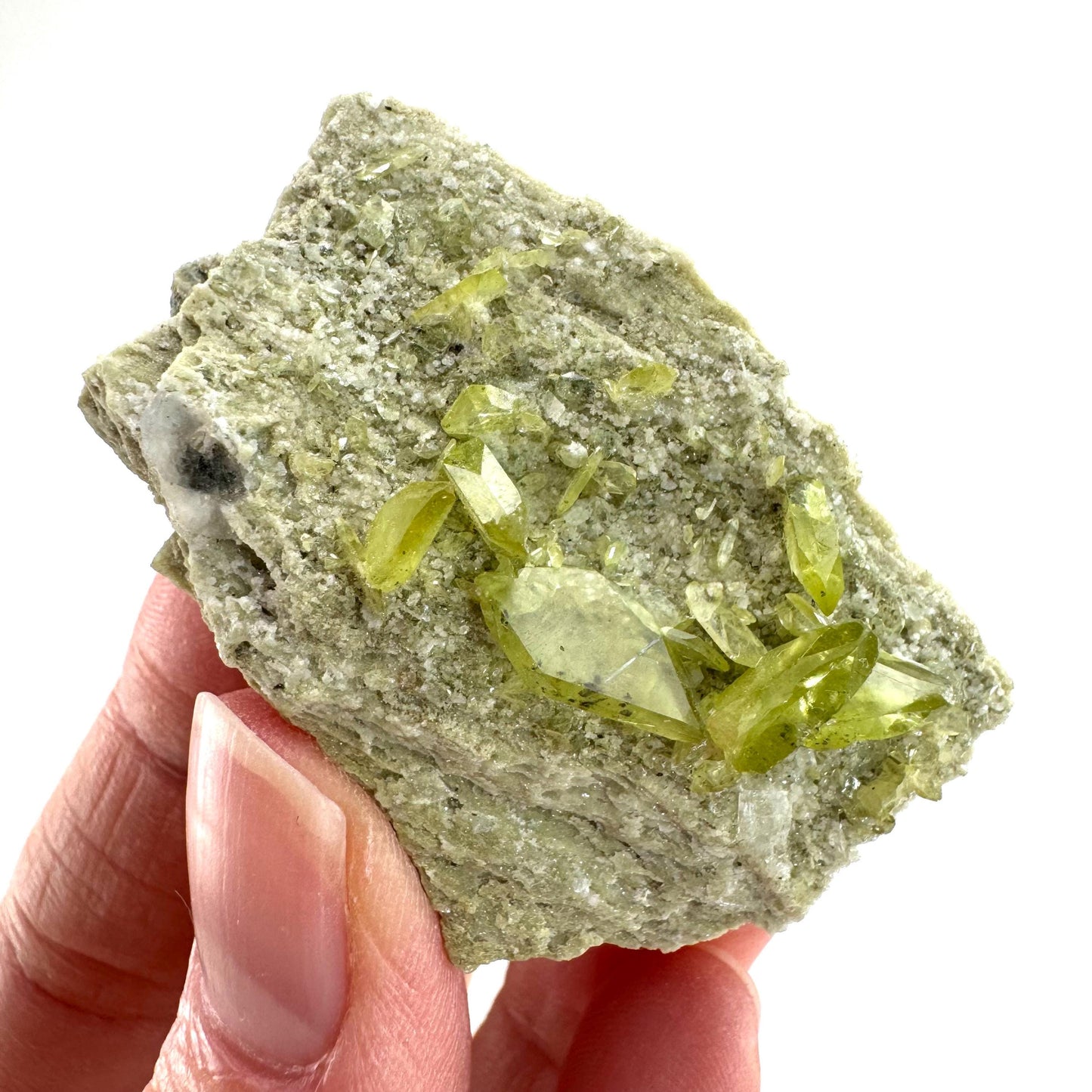 Titanite on Matrix | green sphene crystal, mineral specimen from Pakistan