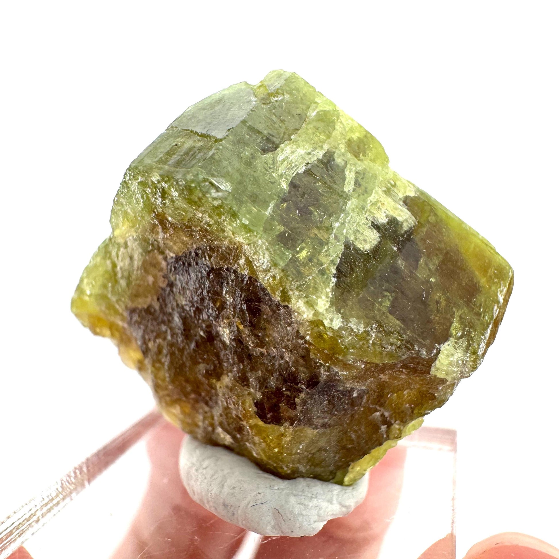 Andradite-Grossular Garnet | natural green crystal, raw mineral specimen from Mali