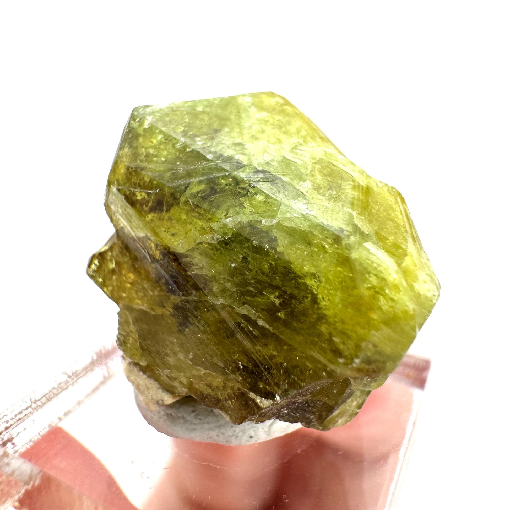 Andradite-Grossular Garnet | natural green crystal, raw mineral specimen from Mali