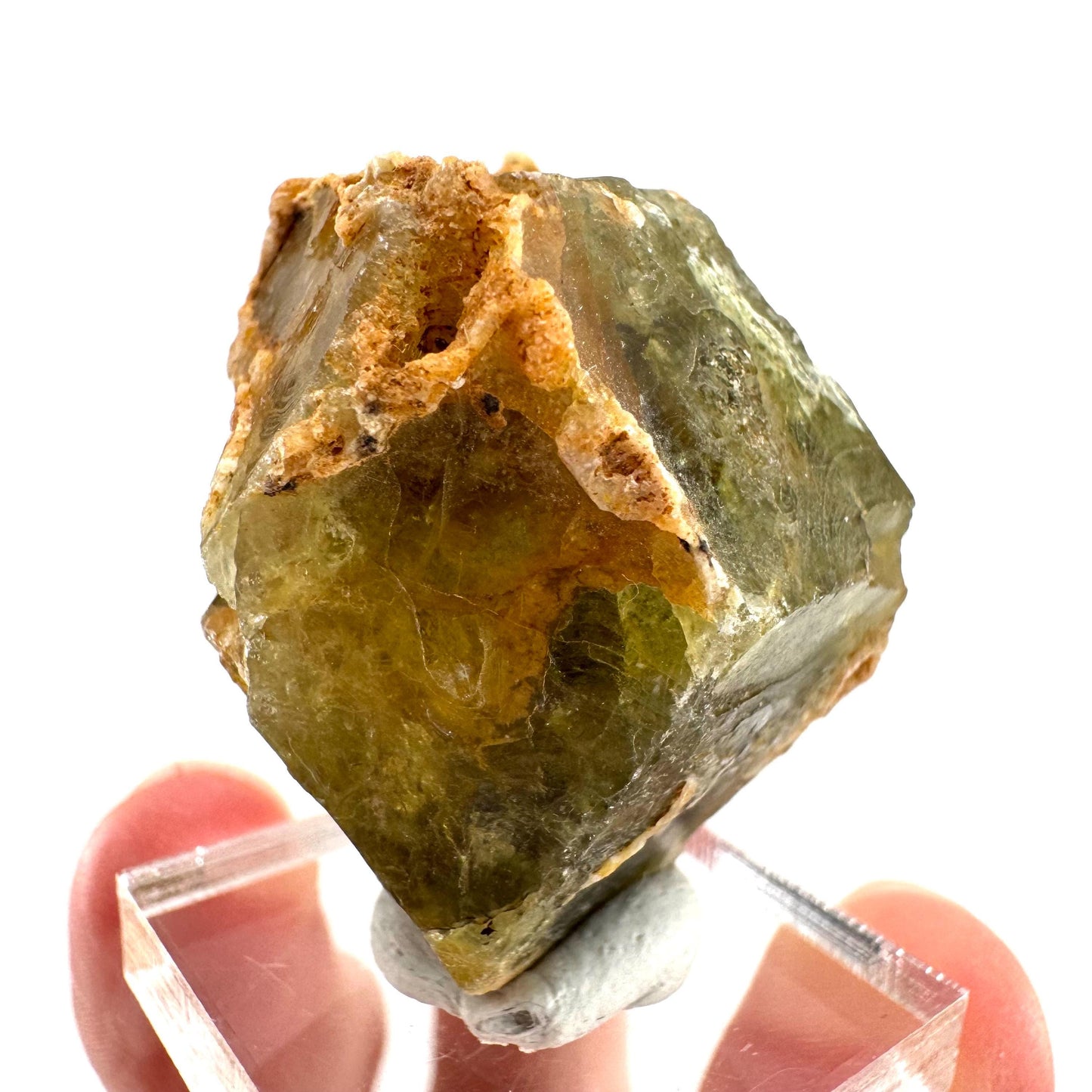 Andradite-Grossular Garnet | natural green crystal, raw mineral specimen from Mali