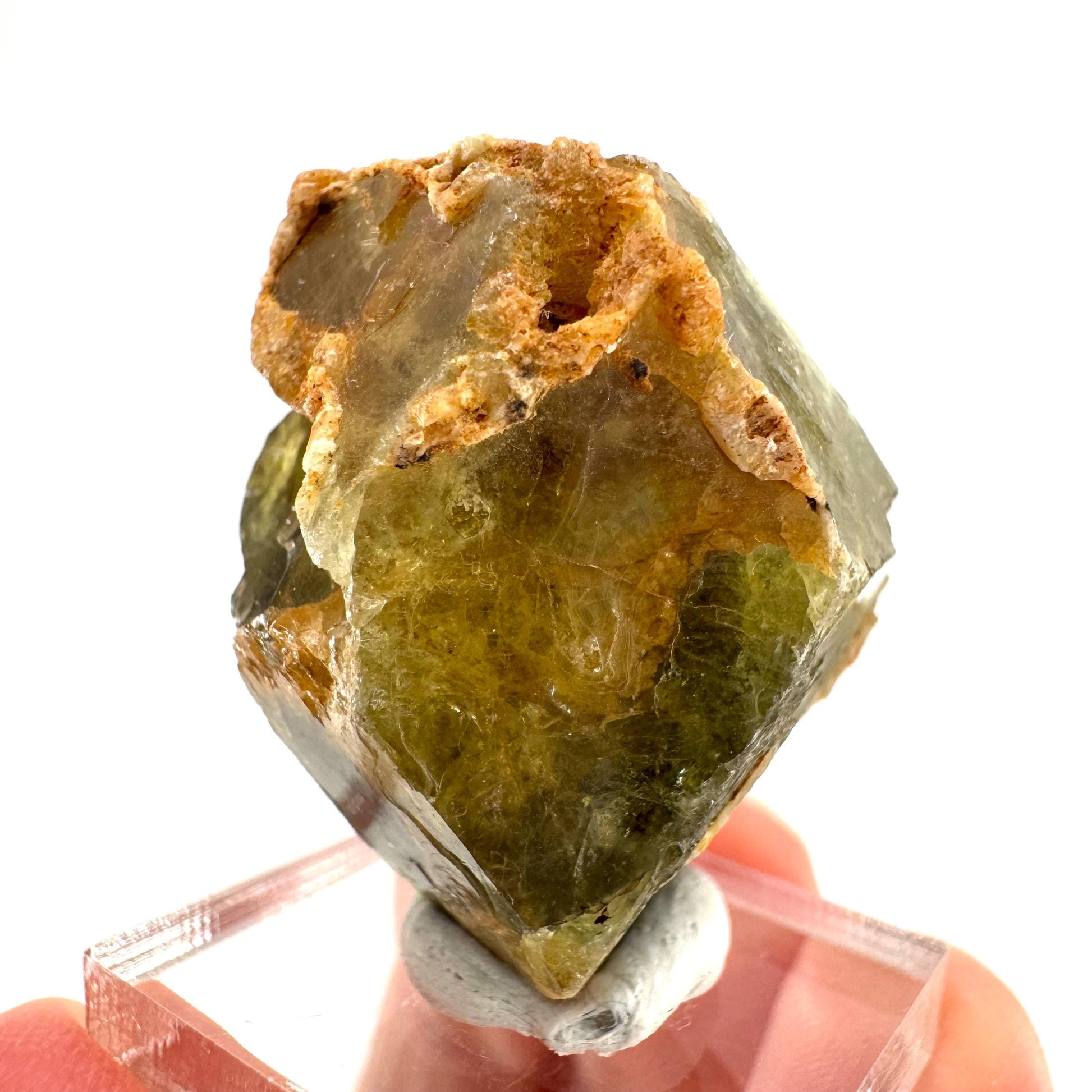 Andradite-Grossular Garnet | natural green crystal, raw mineral specimen from Mali