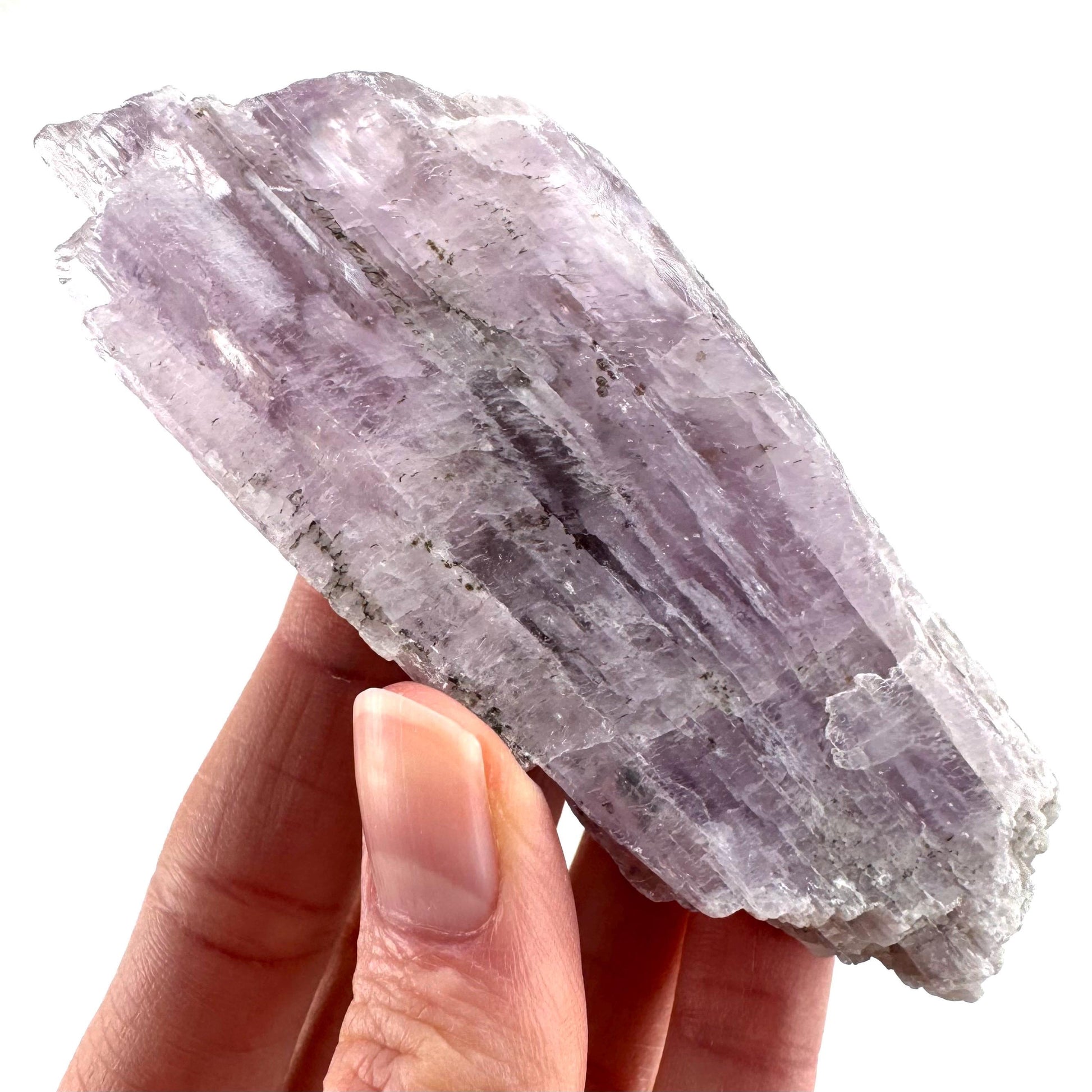 Lavender Kunzite | raw pink spodumene crystal, mineral specimen from Pakistan