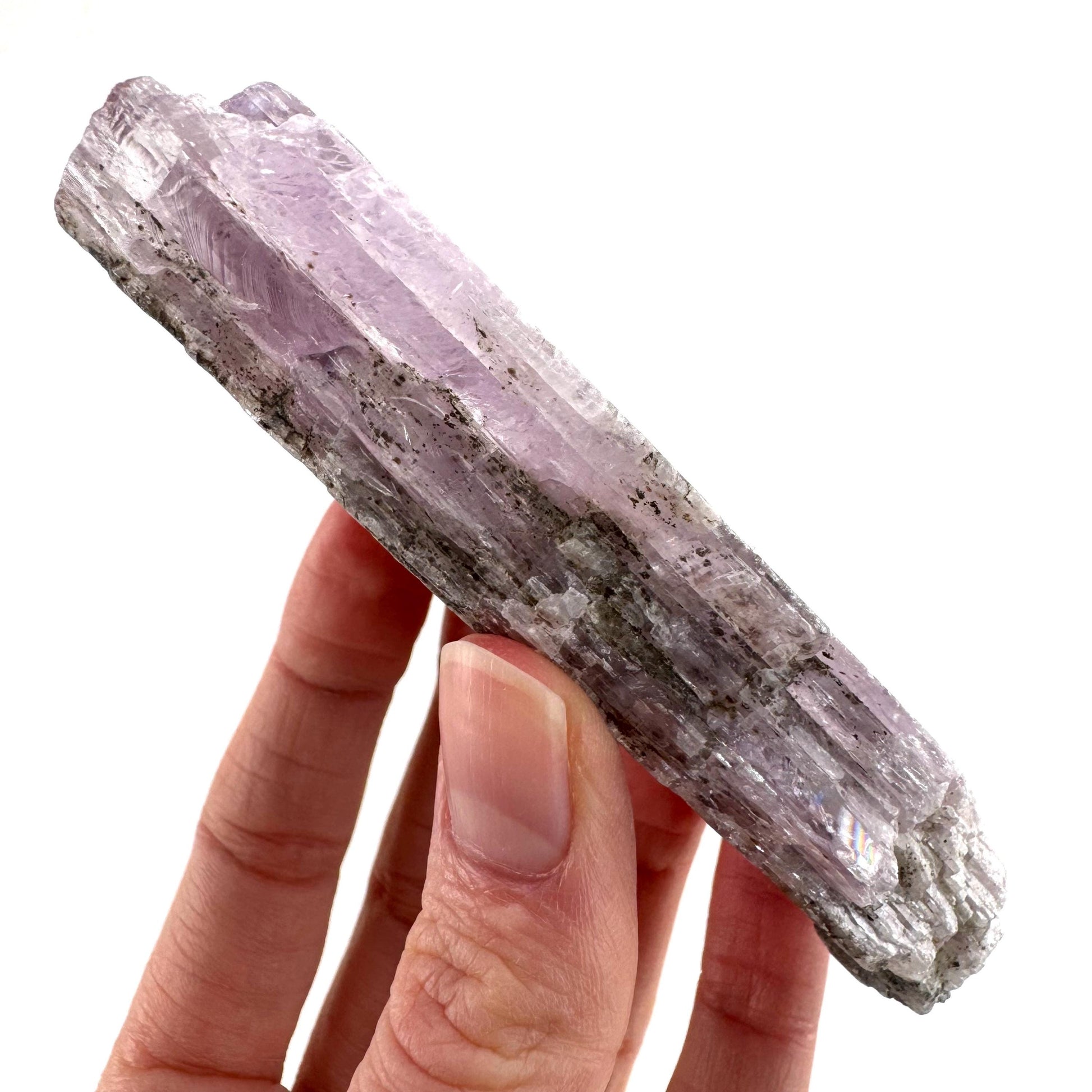 Lavender Kunzite | raw pink spodumene crystal, mineral specimen from Pakistan