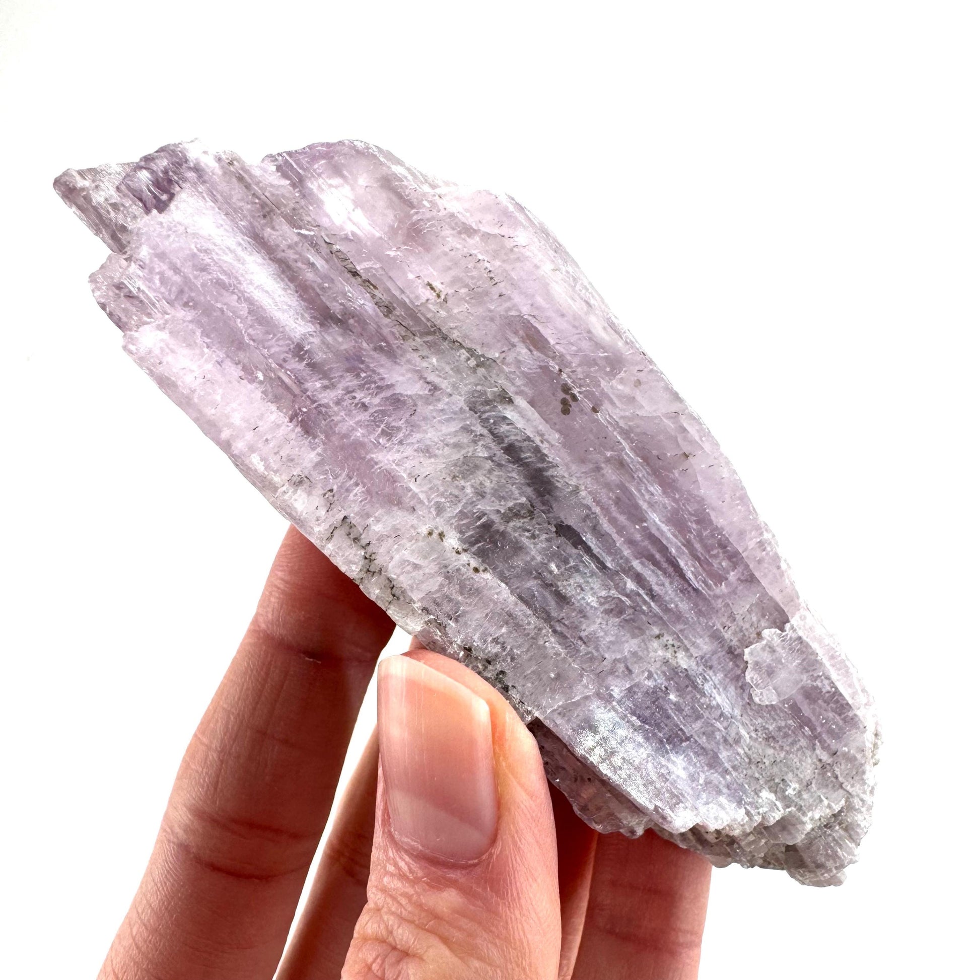 Lavender Kunzite | raw pink spodumene crystal, mineral specimen from Pakistan