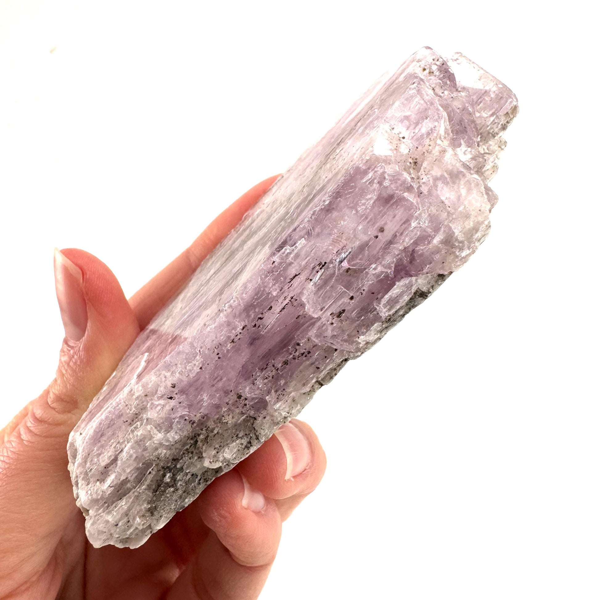 Lavender Kunzite | raw pink spodumene crystal, mineral specimen from Pakistan