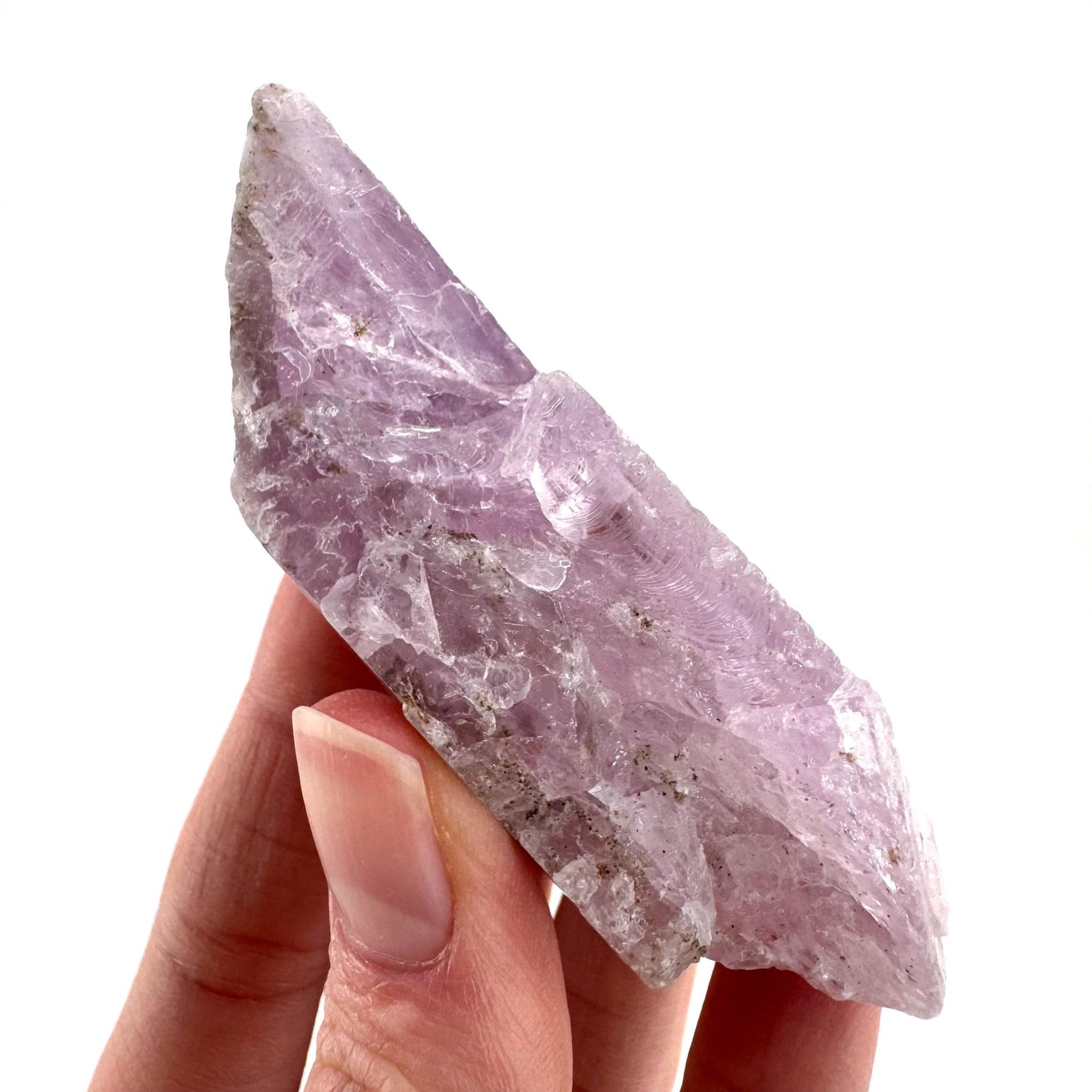 Lavender Kunzite | raw pink spodumene crystal, mineral specimen from Pakistan