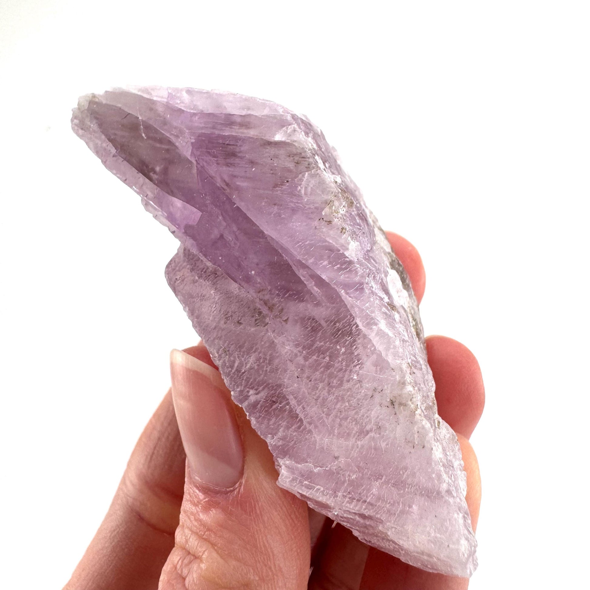 Lavender Kunzite | raw pink spodumene crystal, mineral specimen from Pakistan