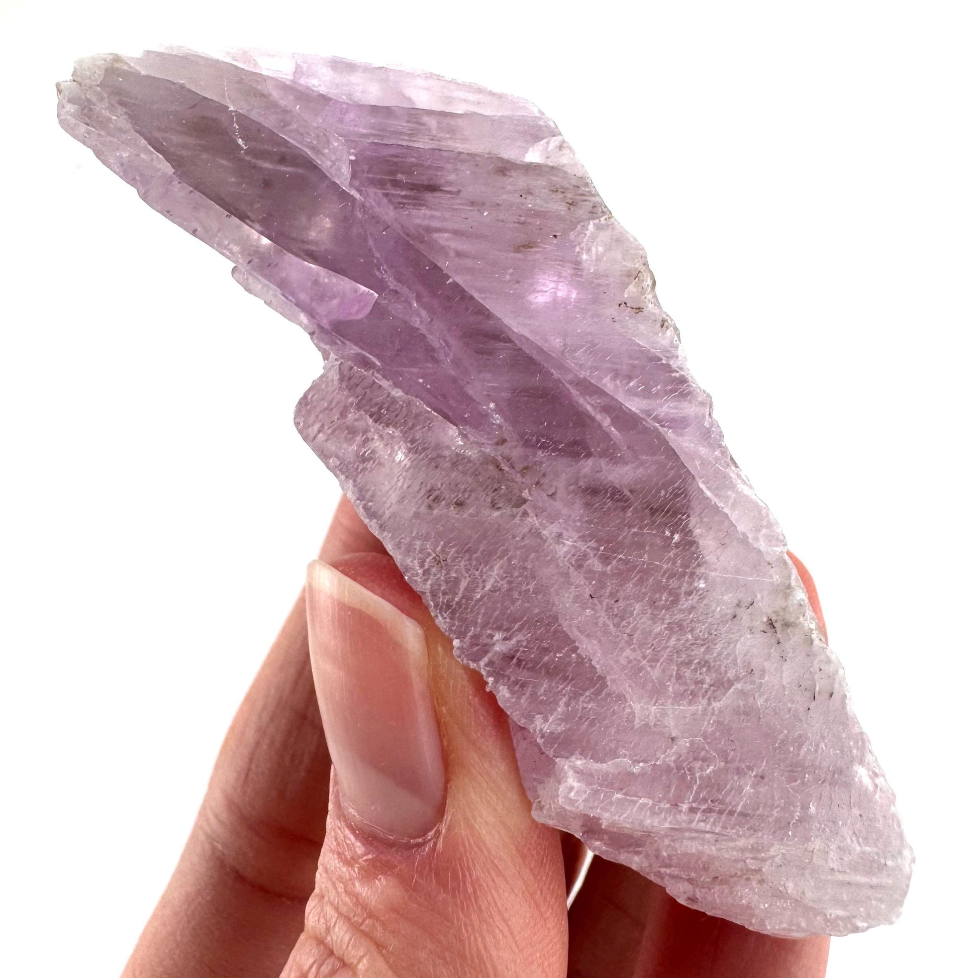 Lavender Kunzite | raw pink spodumene crystal, mineral specimen from Pakistan