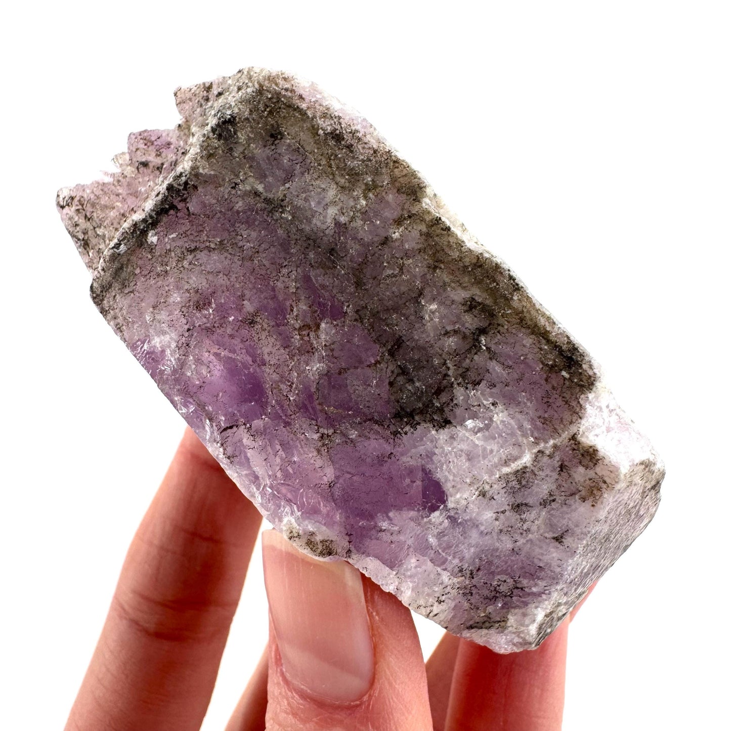 Lavender Kunzite | raw pink spodumene crystal, mineral specimen from Pakistan