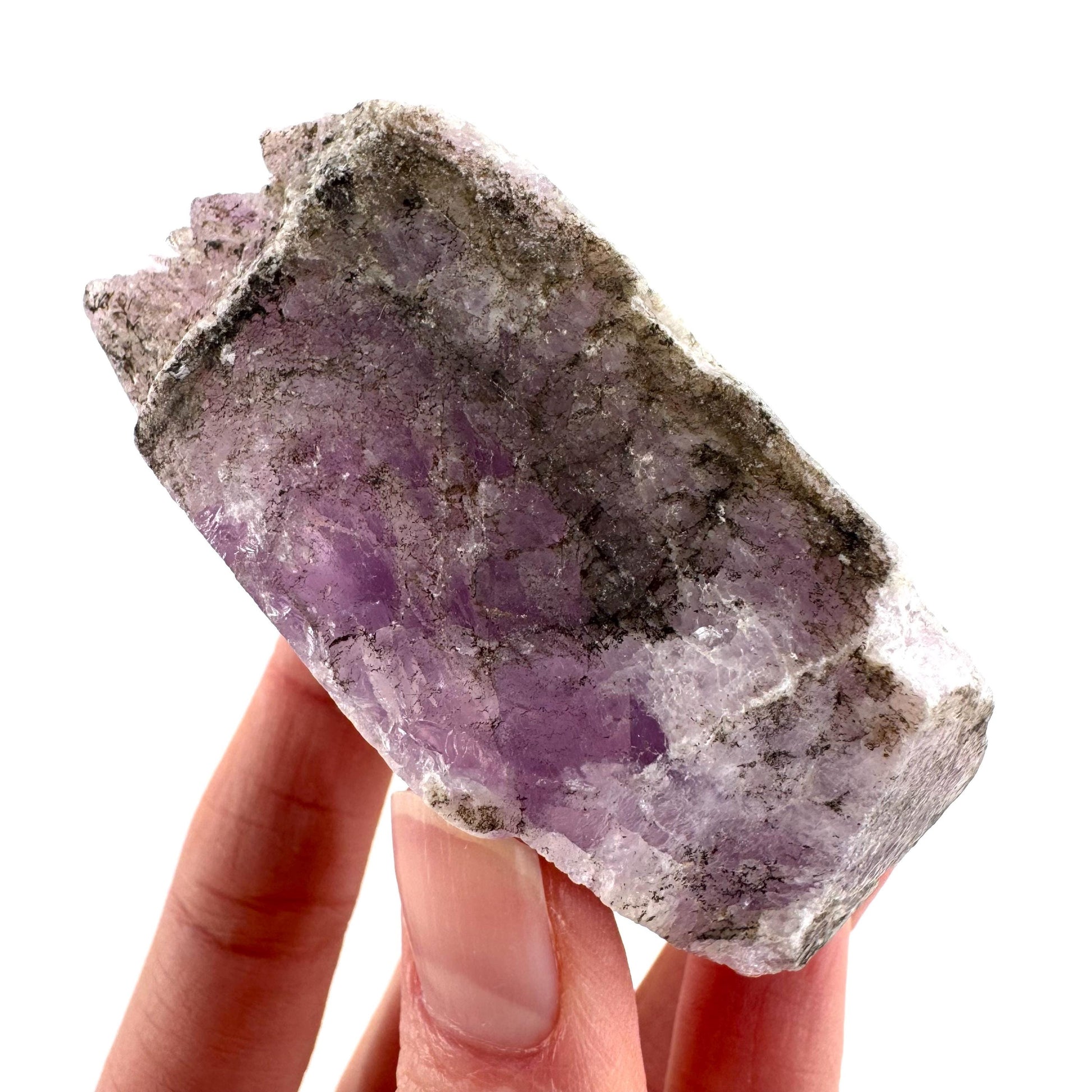 Lavender Kunzite | raw pink spodumene crystal, mineral specimen from Pakistan