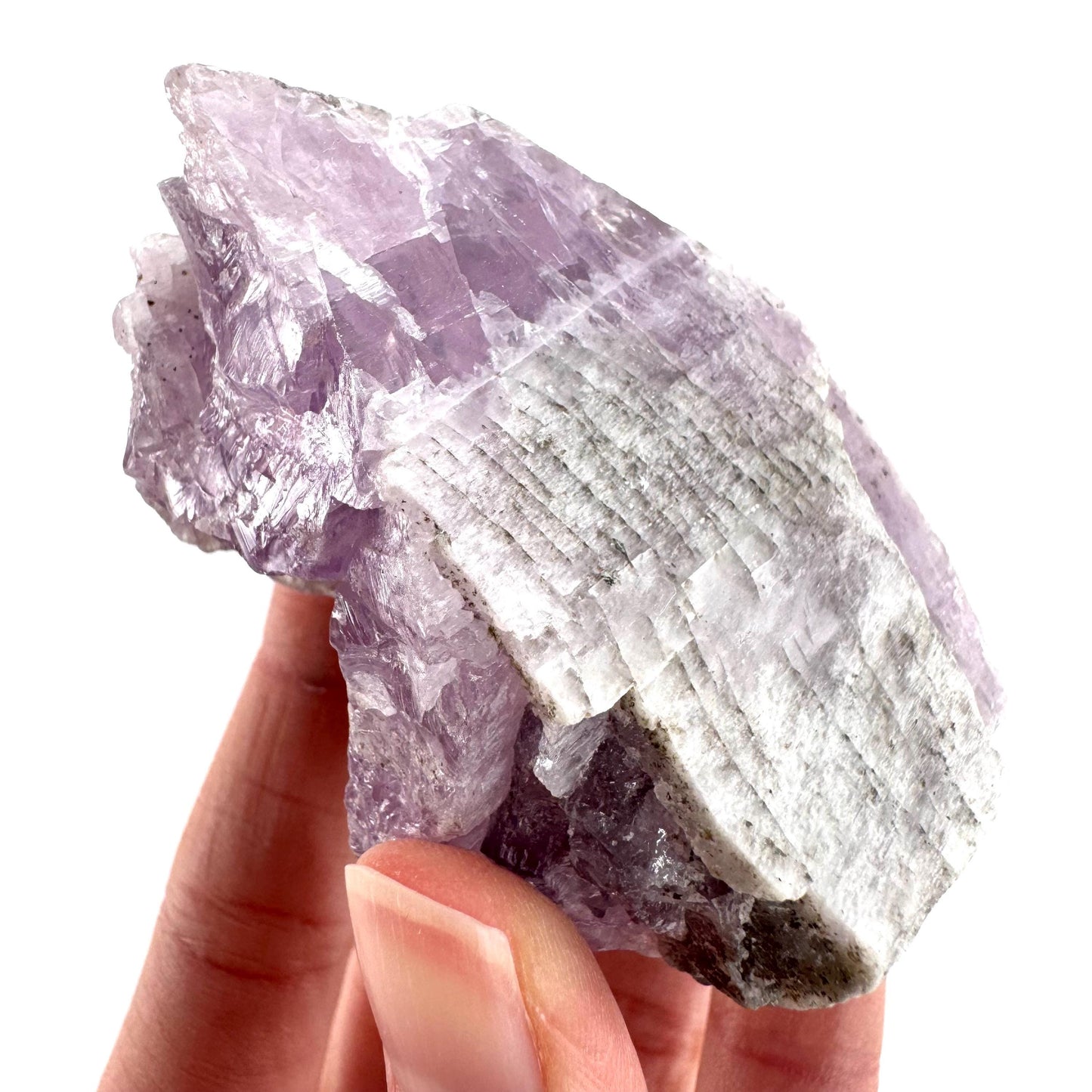 Lavender Kunzite | raw pink spodumene crystal, mineral specimen from Pakistan
