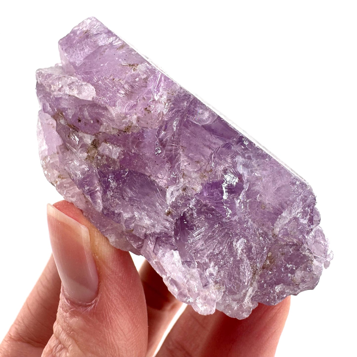 Lavender Kunzite | raw pink spodumene crystal, mineral specimen from Pakistan