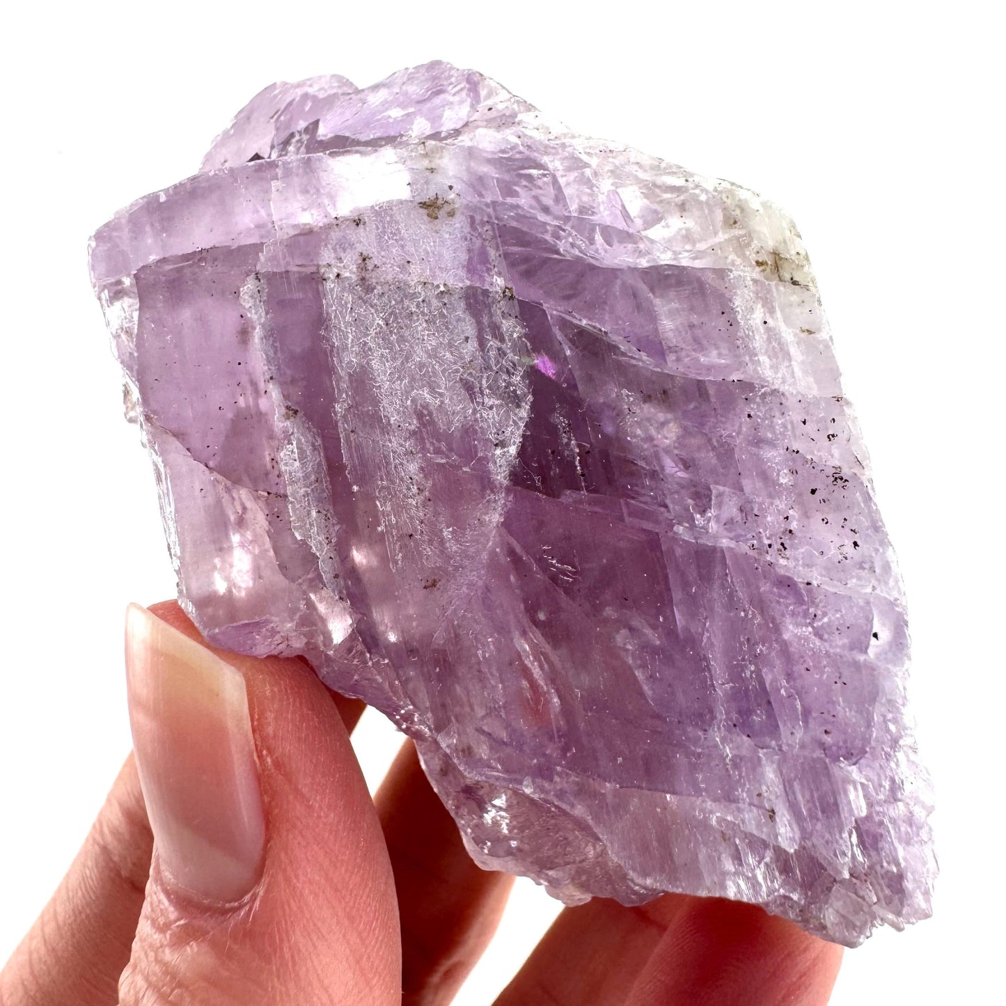 Lavender Kunzite | raw pink spodumene crystal, mineral specimen from Pakistan