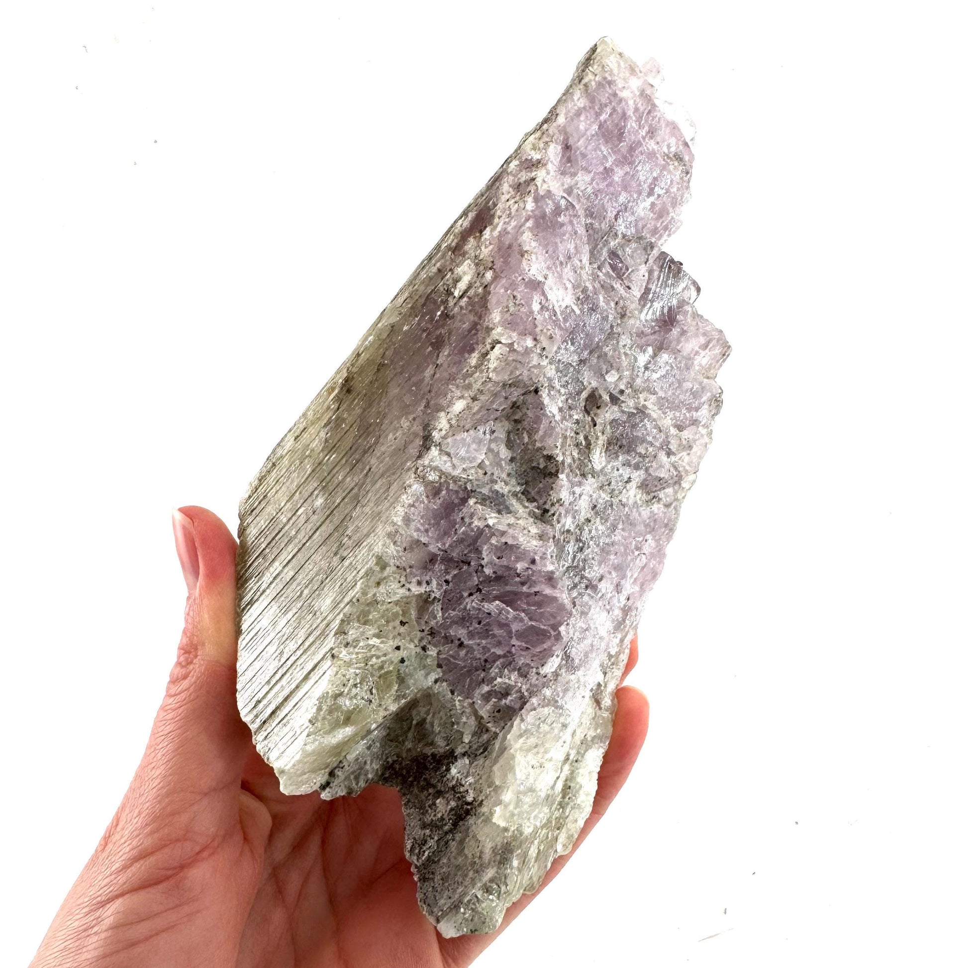 Lavender Kunzite | raw pink spodumene crystal, mineral specimen from Pakistan