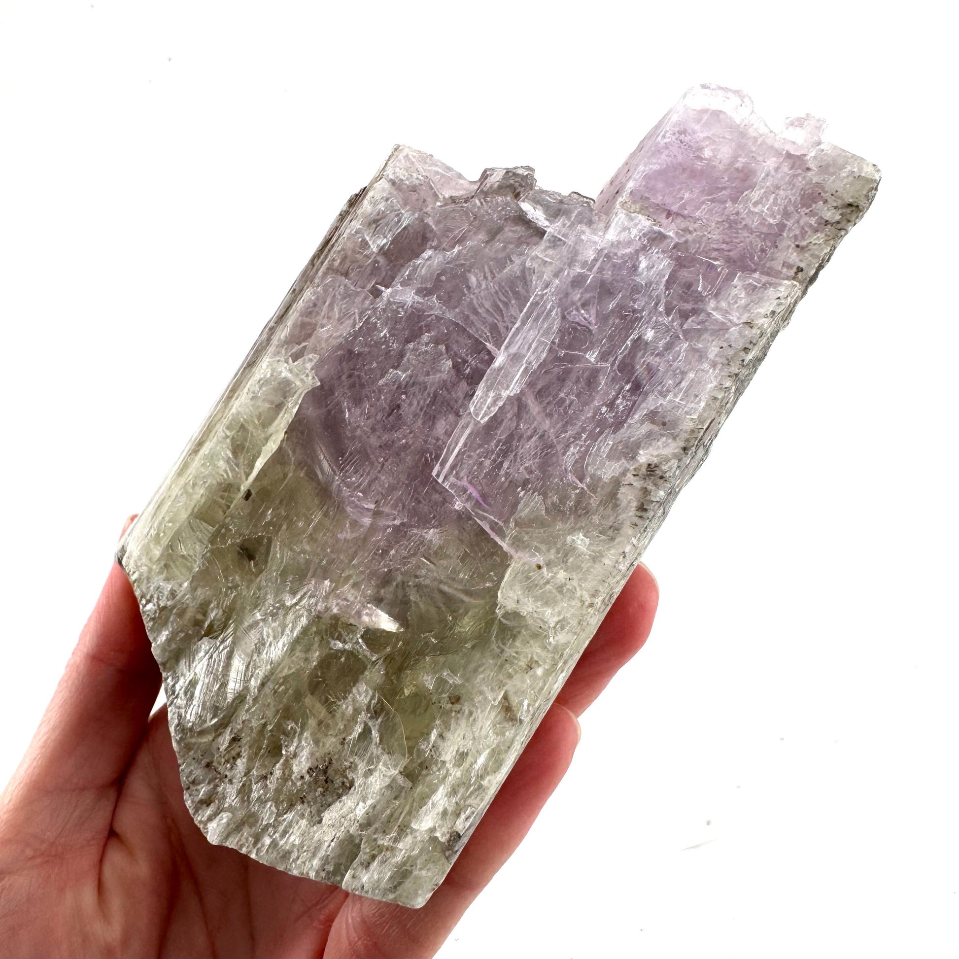 Lavender Kunzite | raw pink spodumene crystal, mineral specimen from Pakistan