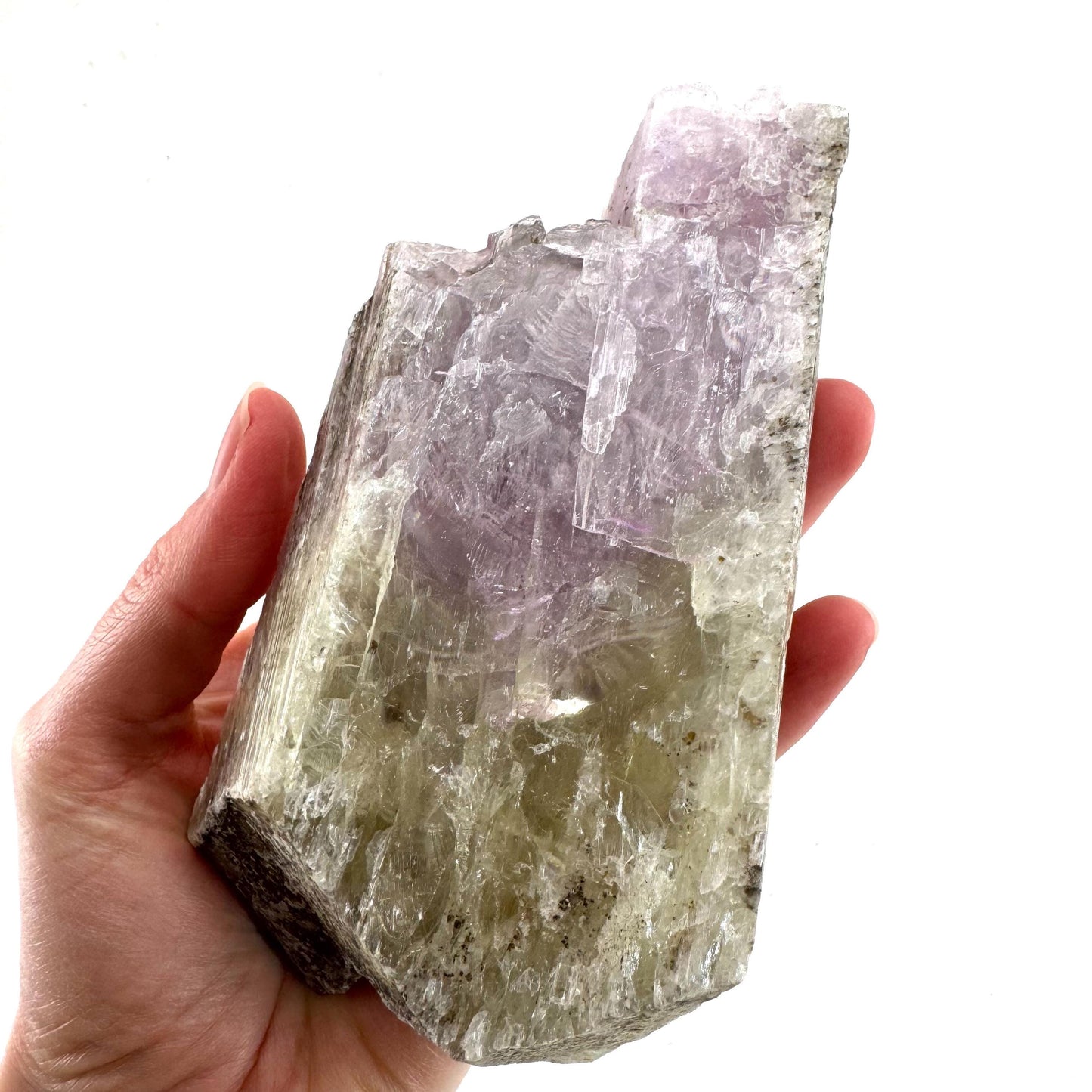 Lavender Kunzite | raw pink spodumene crystal, mineral specimen from Pakistan