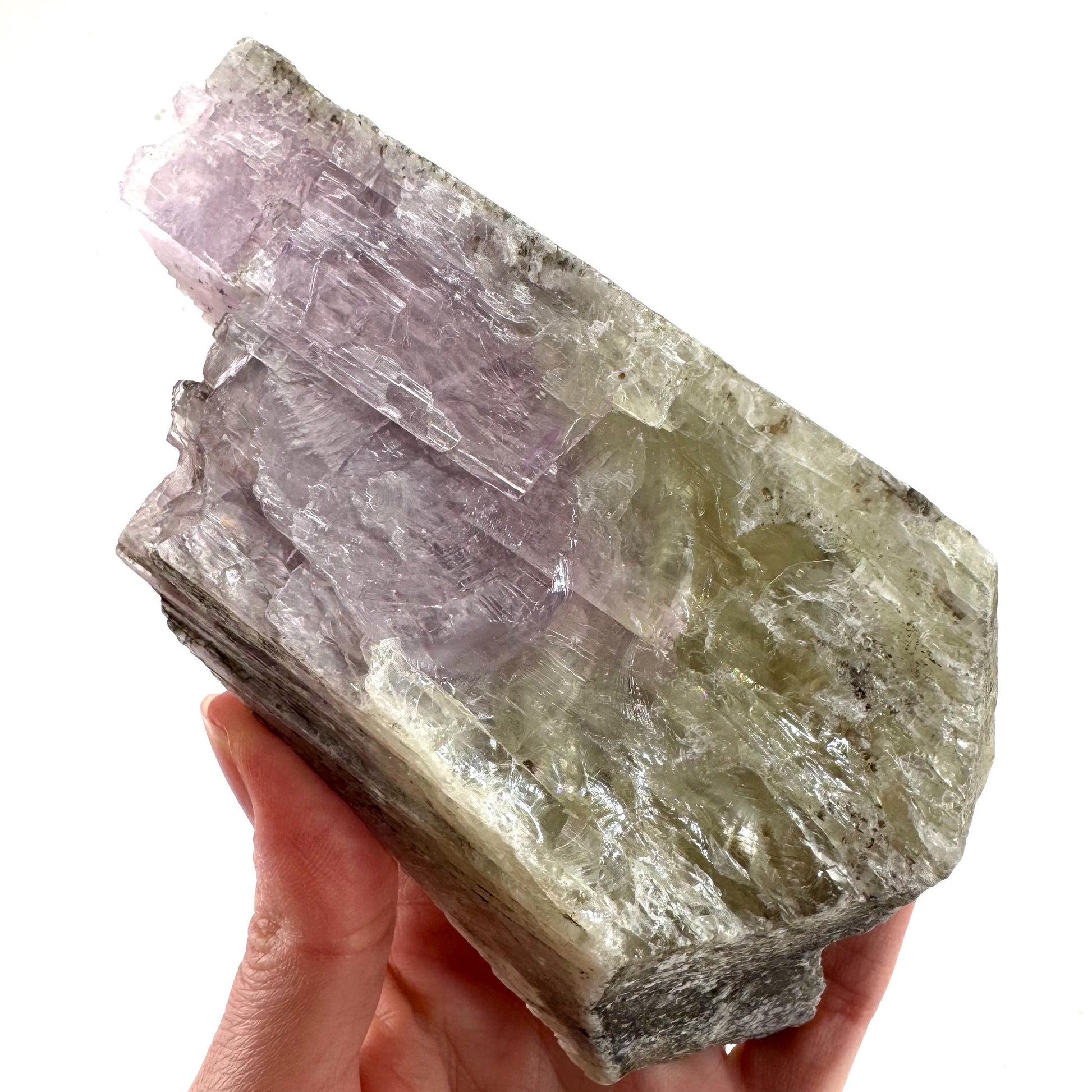 Lavender Kunzite | raw pink spodumene crystal, mineral specimen from Pakistan