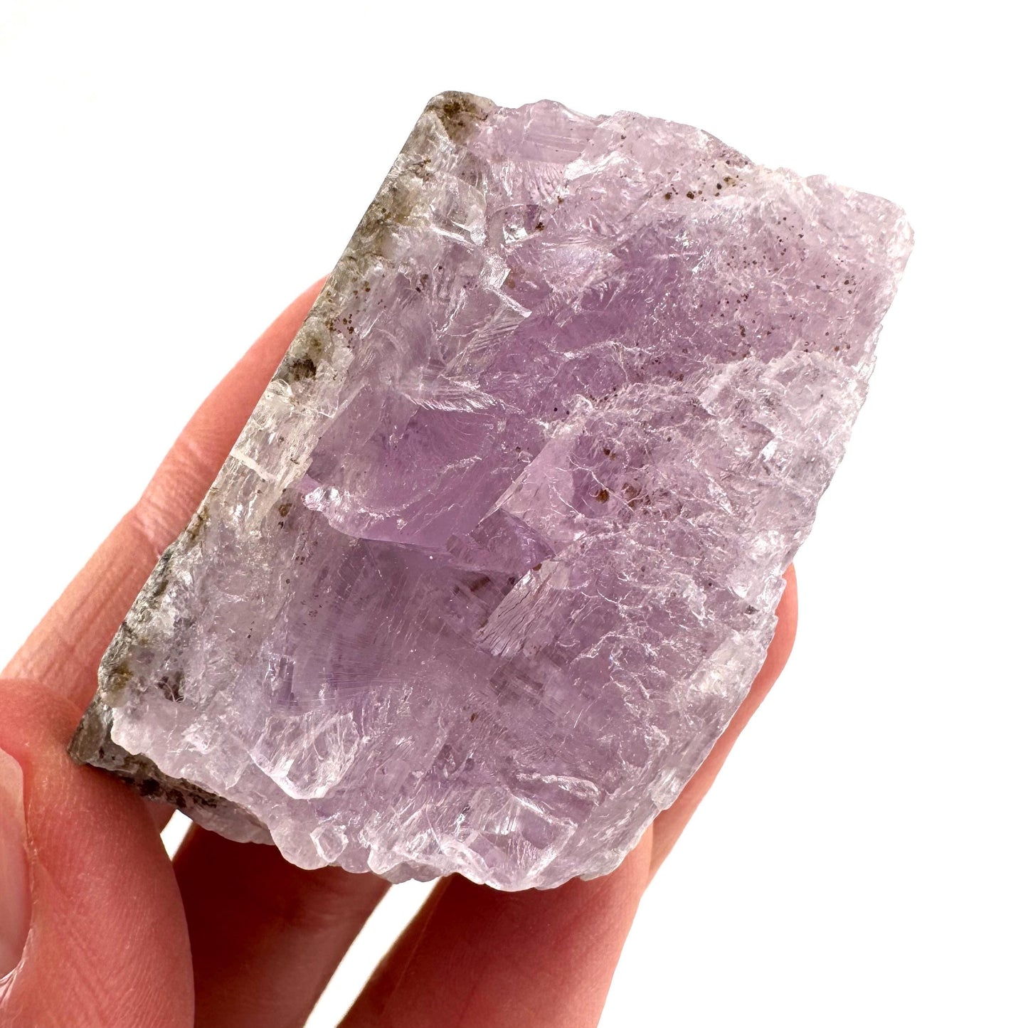 Lavender Kunzite | raw pink spodumene crystal, mineral specimen from Pakistan