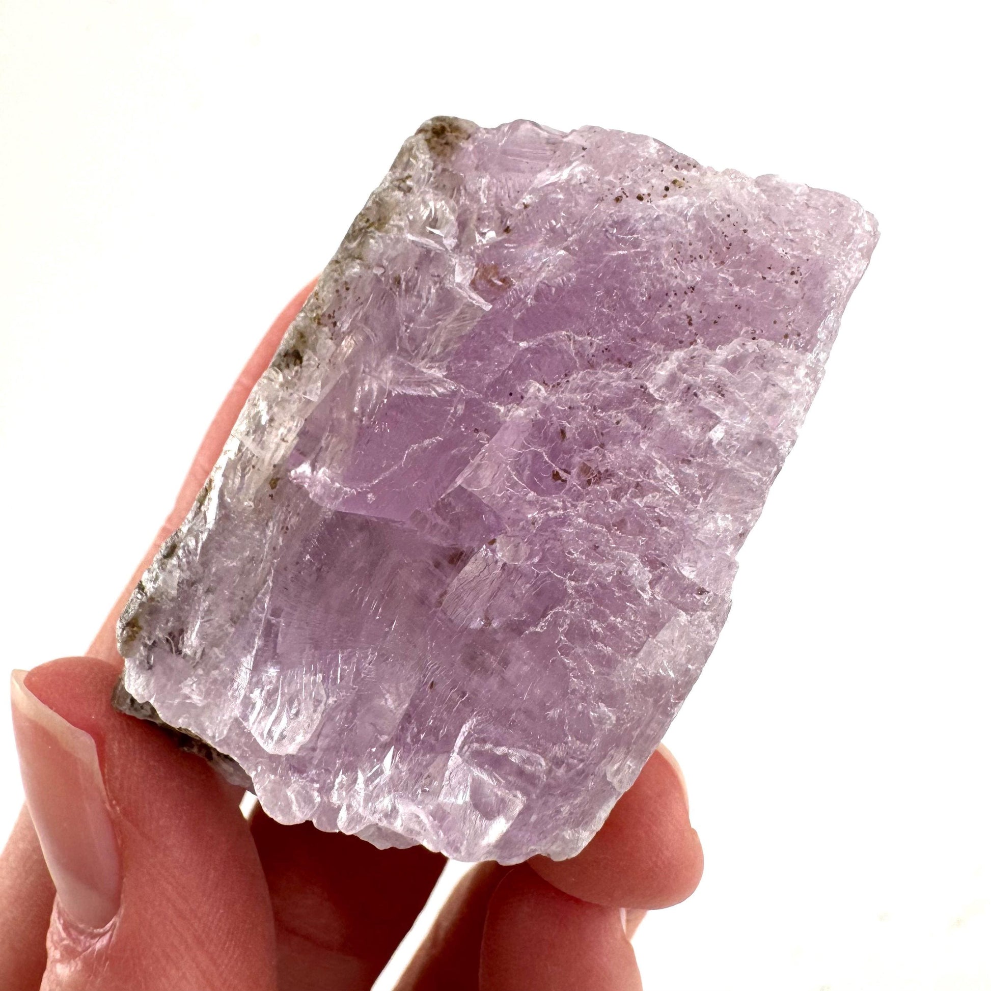 Lavender Kunzite | raw pink spodumene crystal, mineral specimen from Pakistan