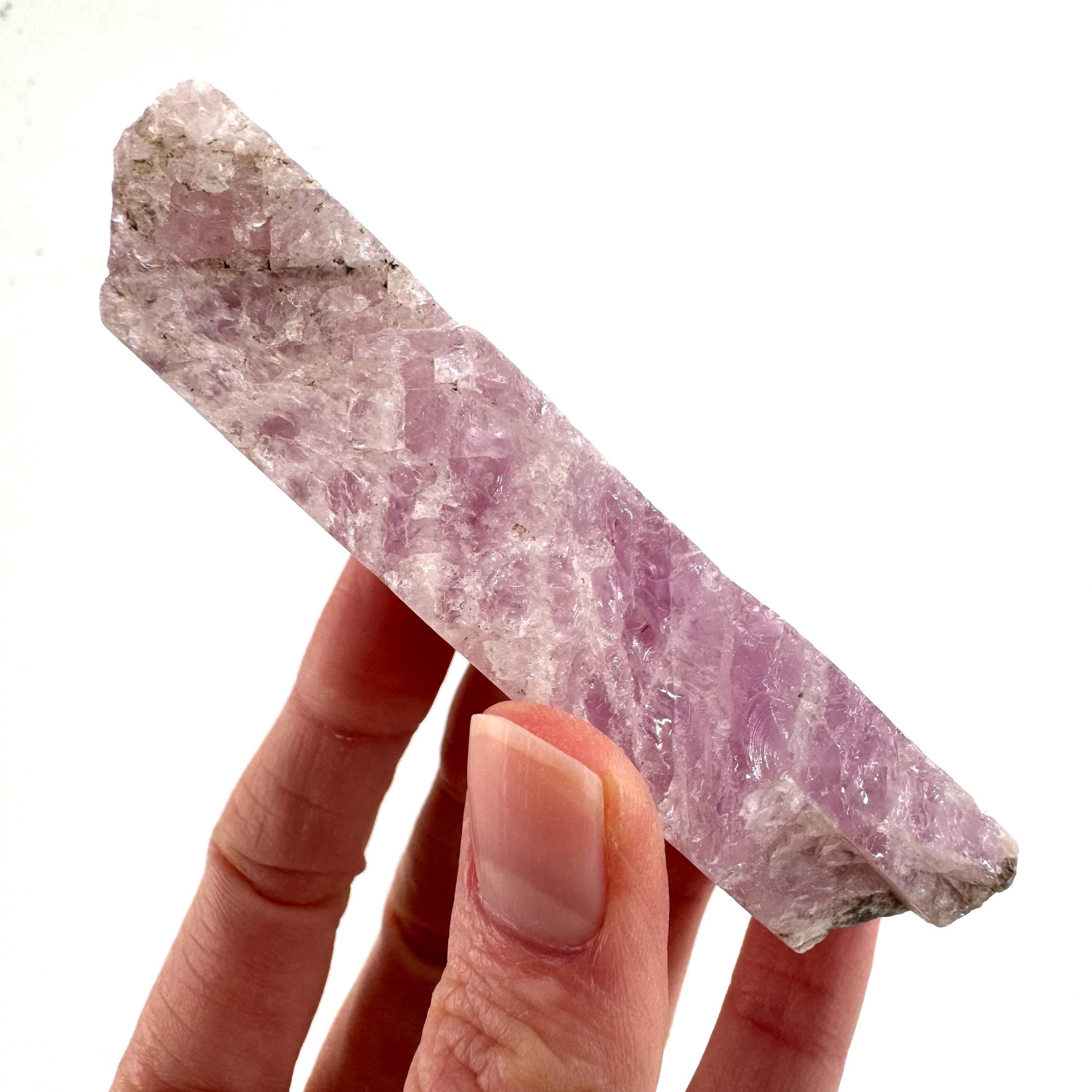 Lavender Kunzite | raw pink spodumene crystal, mineral specimen from Pakistan