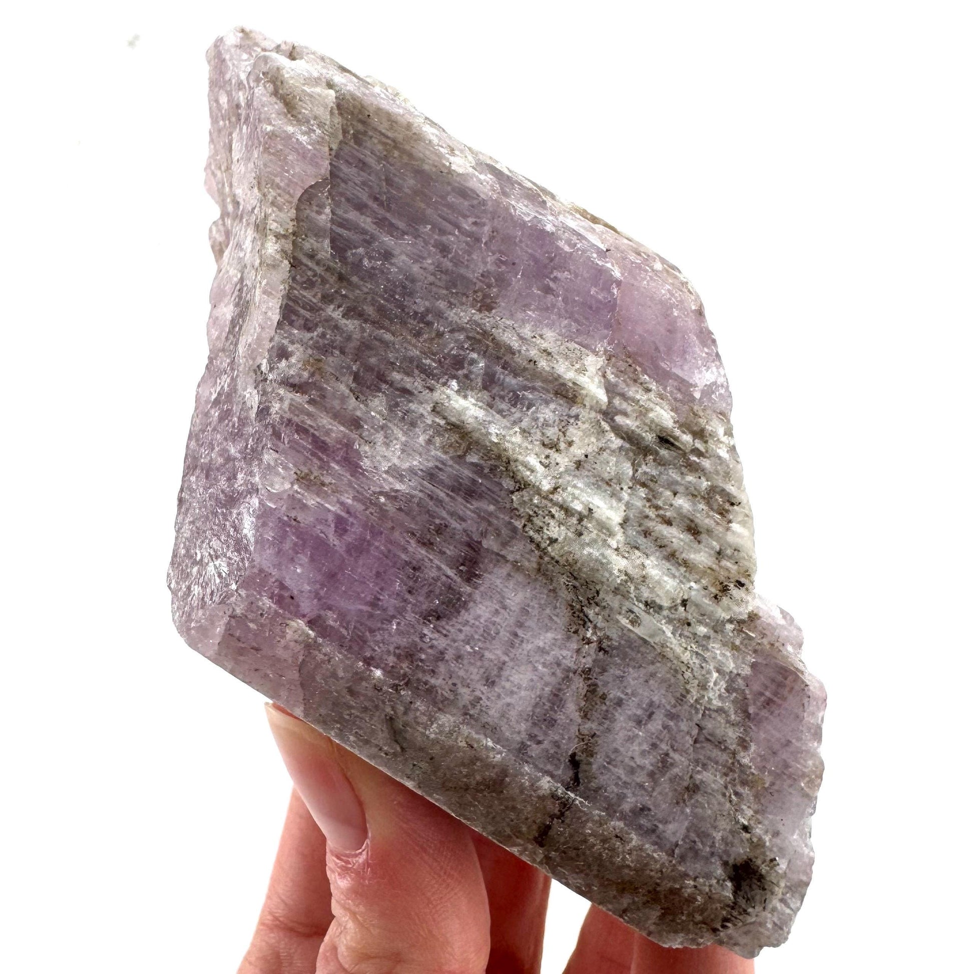Lavender Kunzite | raw pink spodumene crystal, mineral specimen from Pakistan