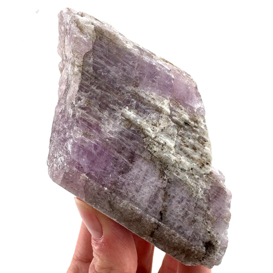 Lavender Kunzite | raw pink spodumene crystal, mineral specimen from Pakistan