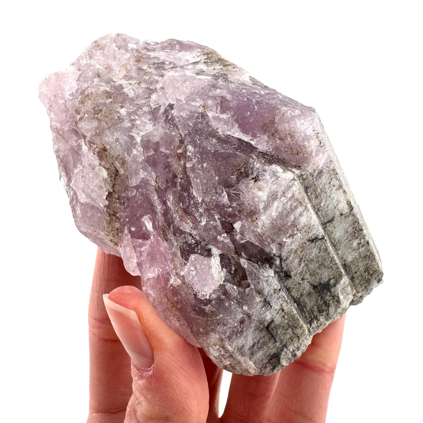 Lavender Kunzite | raw pink spodumene crystal, mineral specimen from Pakistan