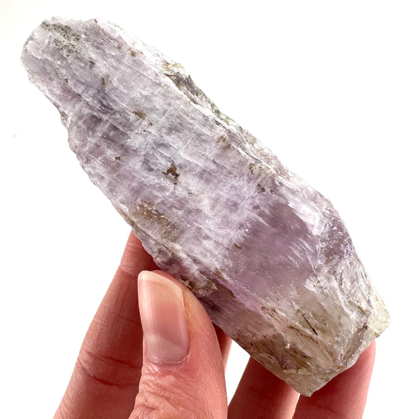 Lavender Kunzite | raw pink spodumene crystal, mineral specimen from Pakistan
