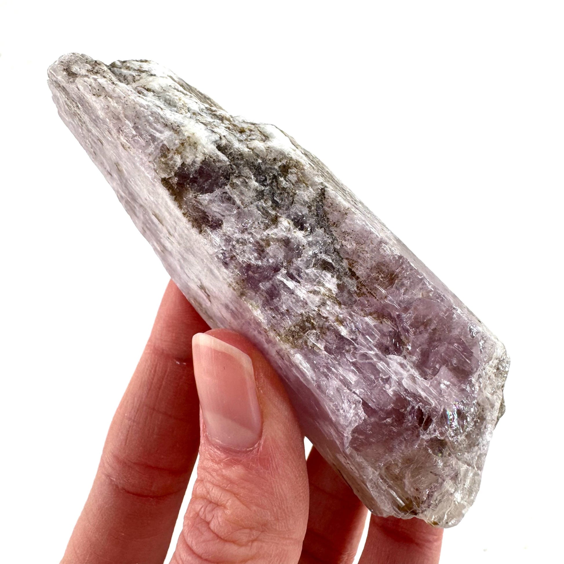 Lavender Kunzite | raw pink spodumene crystal, mineral specimen from Pakistan