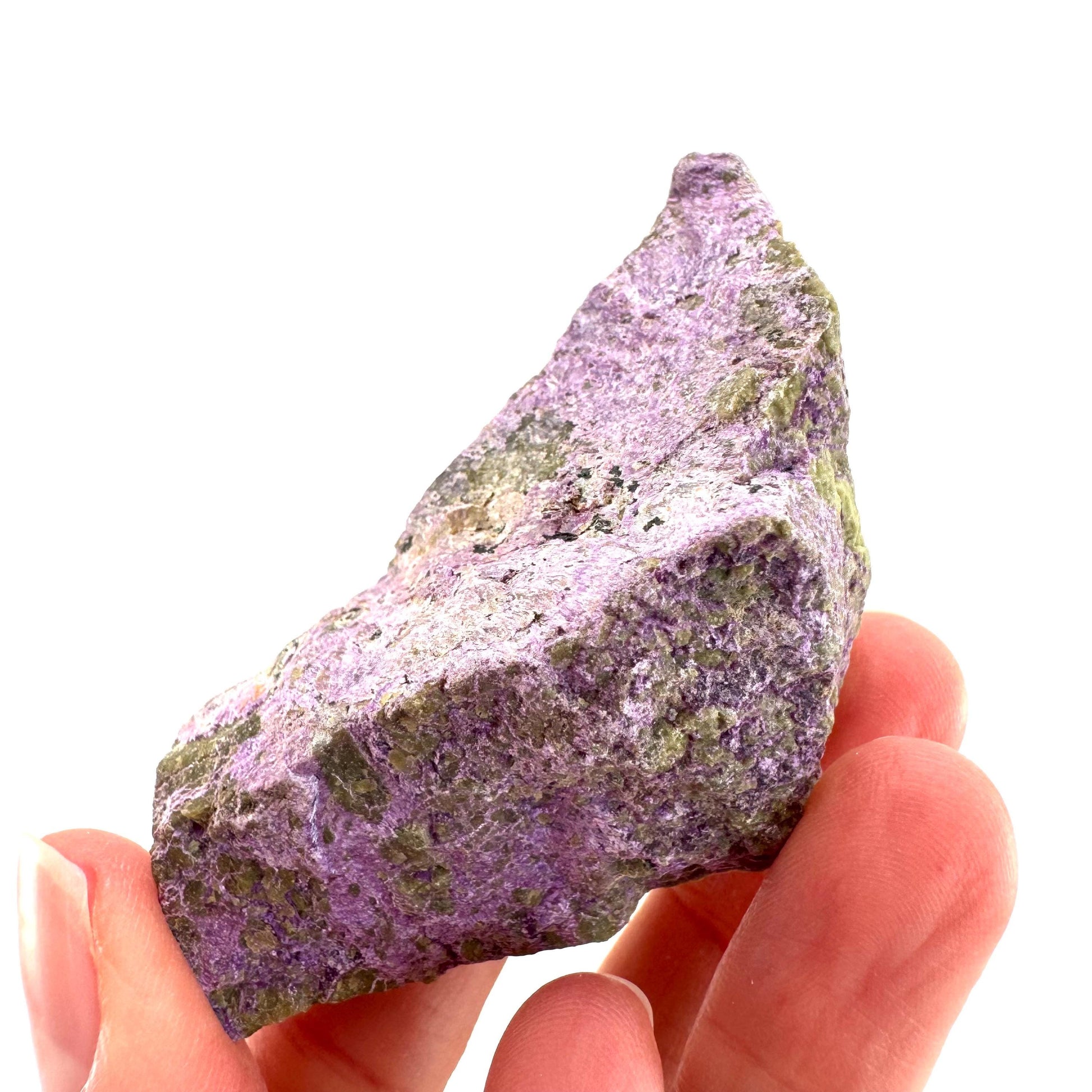 Stichtite | raw purple stichtite with serpentine, mineral specimen from South Africa