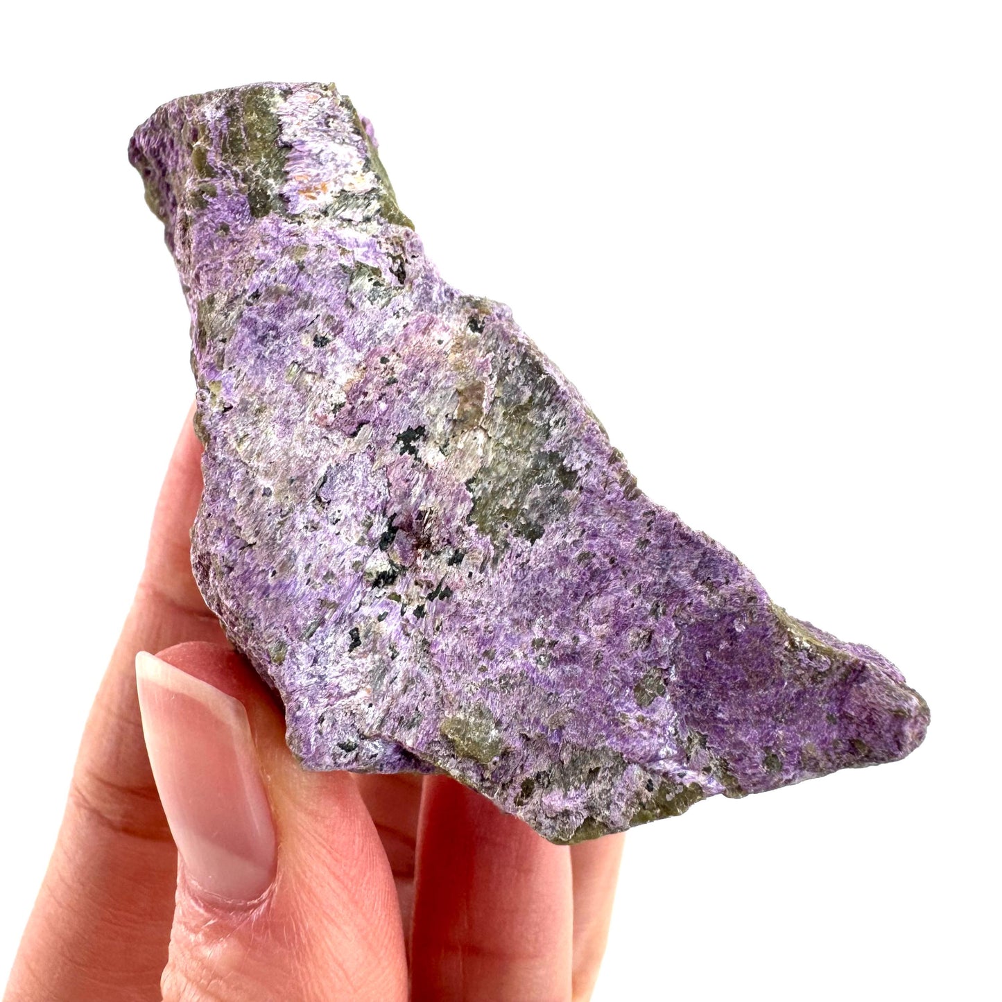 Stichtite | raw purple stichtite with serpentine, mineral specimen from South Africa