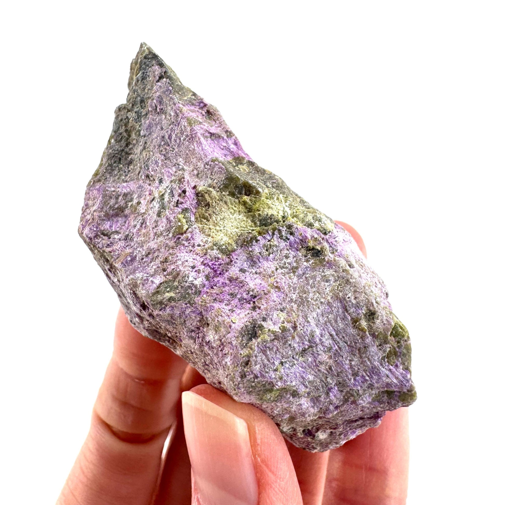 Stichtite | raw purple stichtite with serpentine, mineral specimen from South Africa