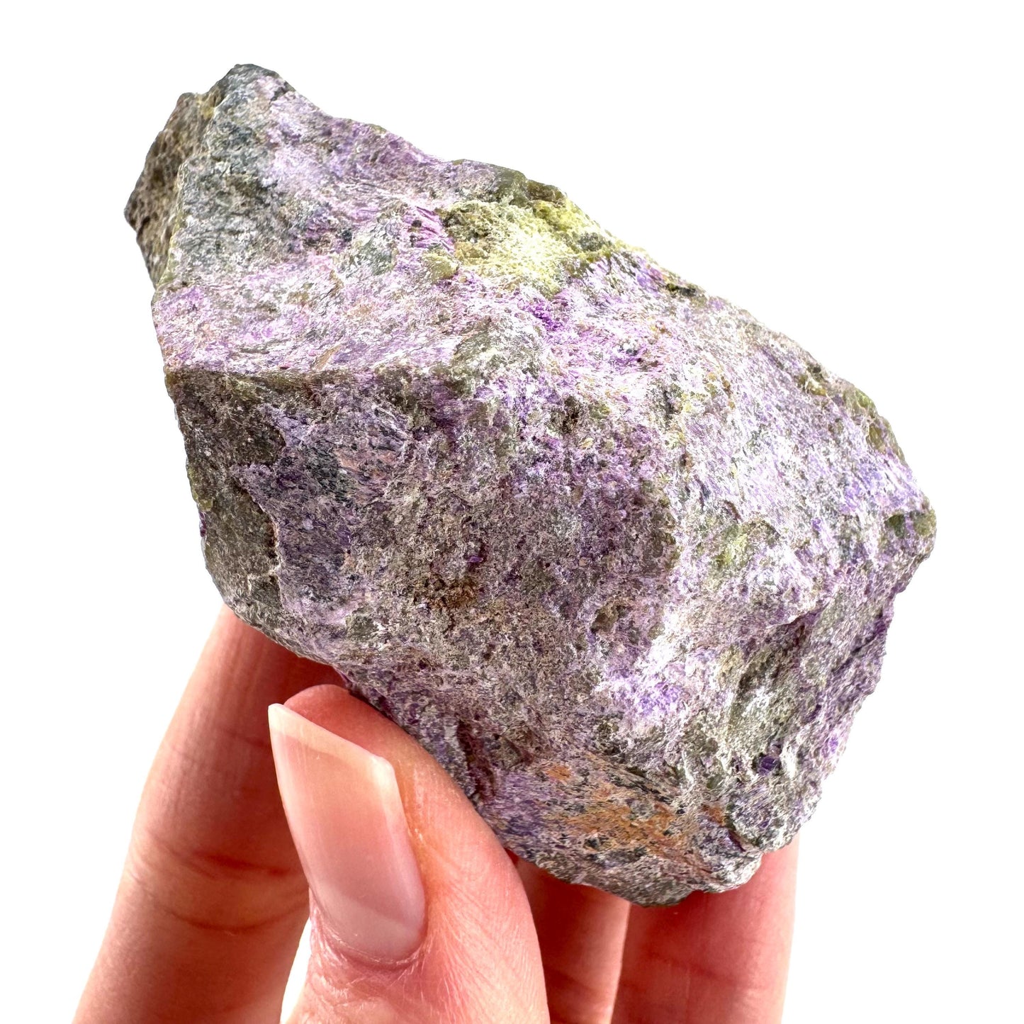 Stichtite | raw purple stichtite with serpentine, mineral specimen from South Africa
