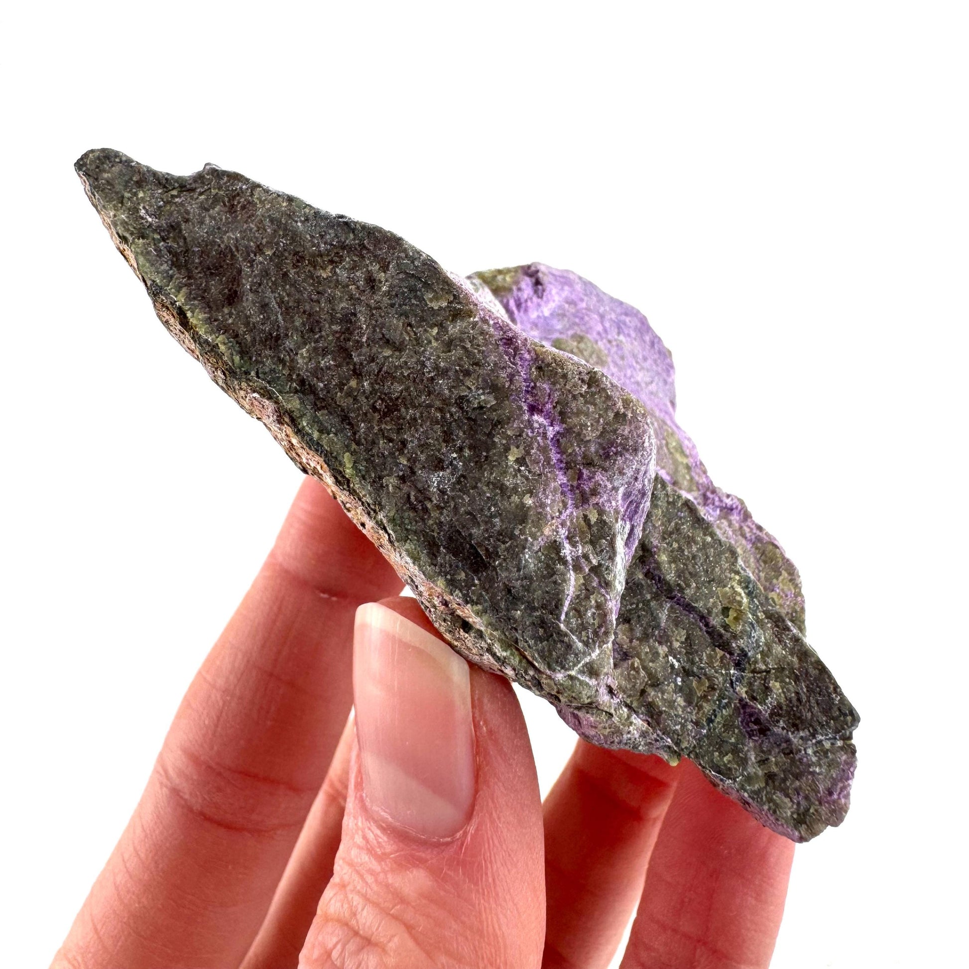 Stichtite | raw purple stichtite with serpentine, mineral specimen from South Africa